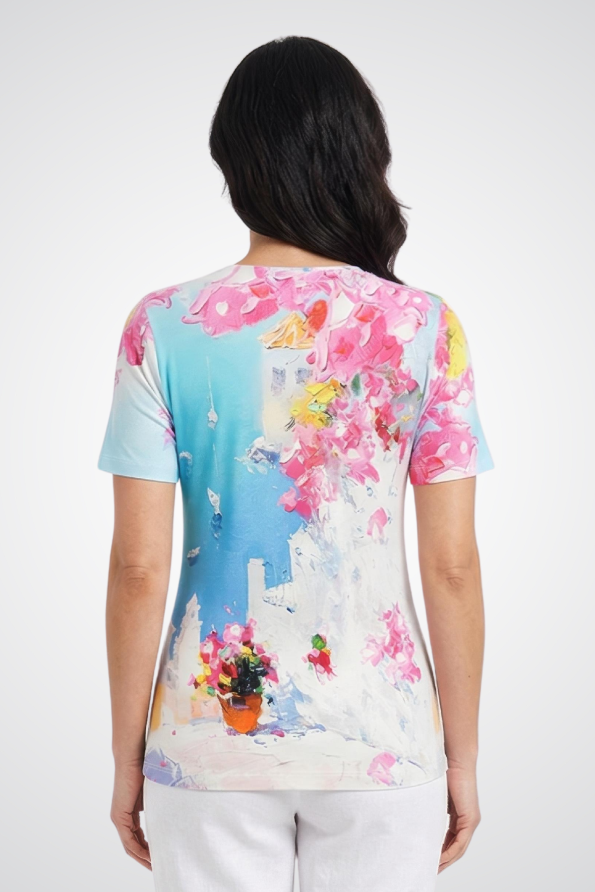 Dolcezza V-Neck Short-Sleeve Top - Style 26600