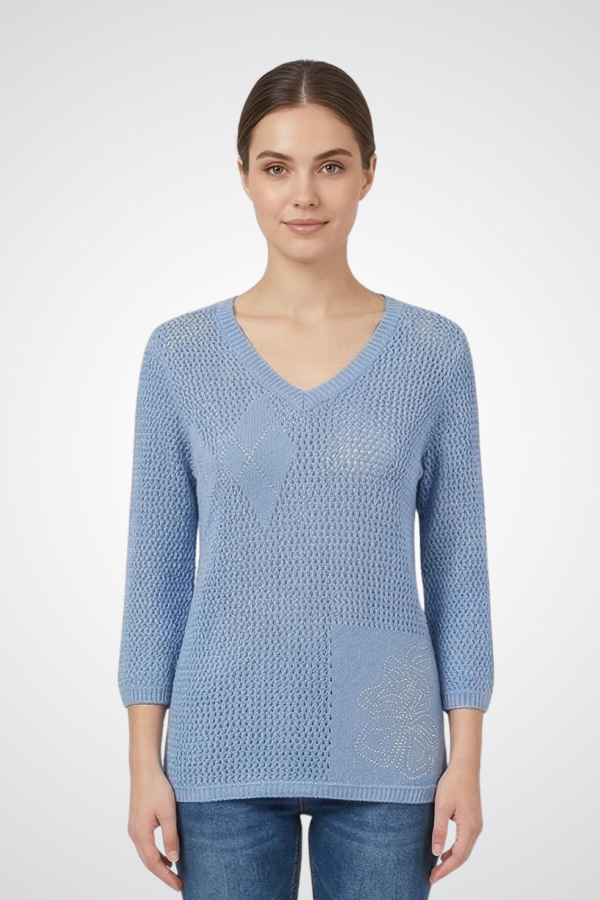 Dolcezza V-Neck Three-Quarter Top - Style 26300