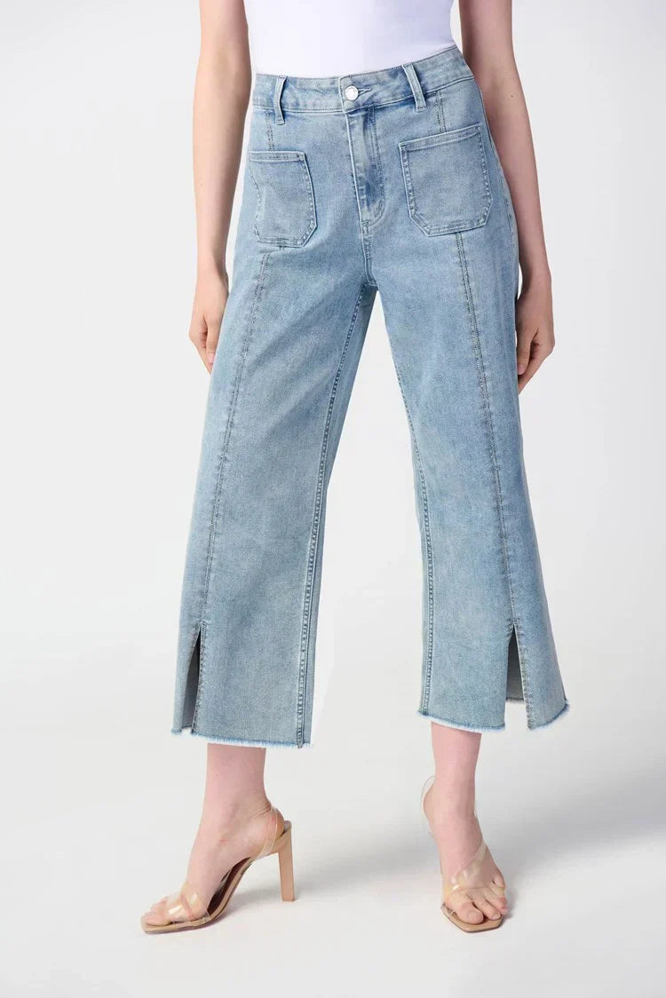 Joseph Ribkoff Embellished Seam Culotte Jeans - Style 241903