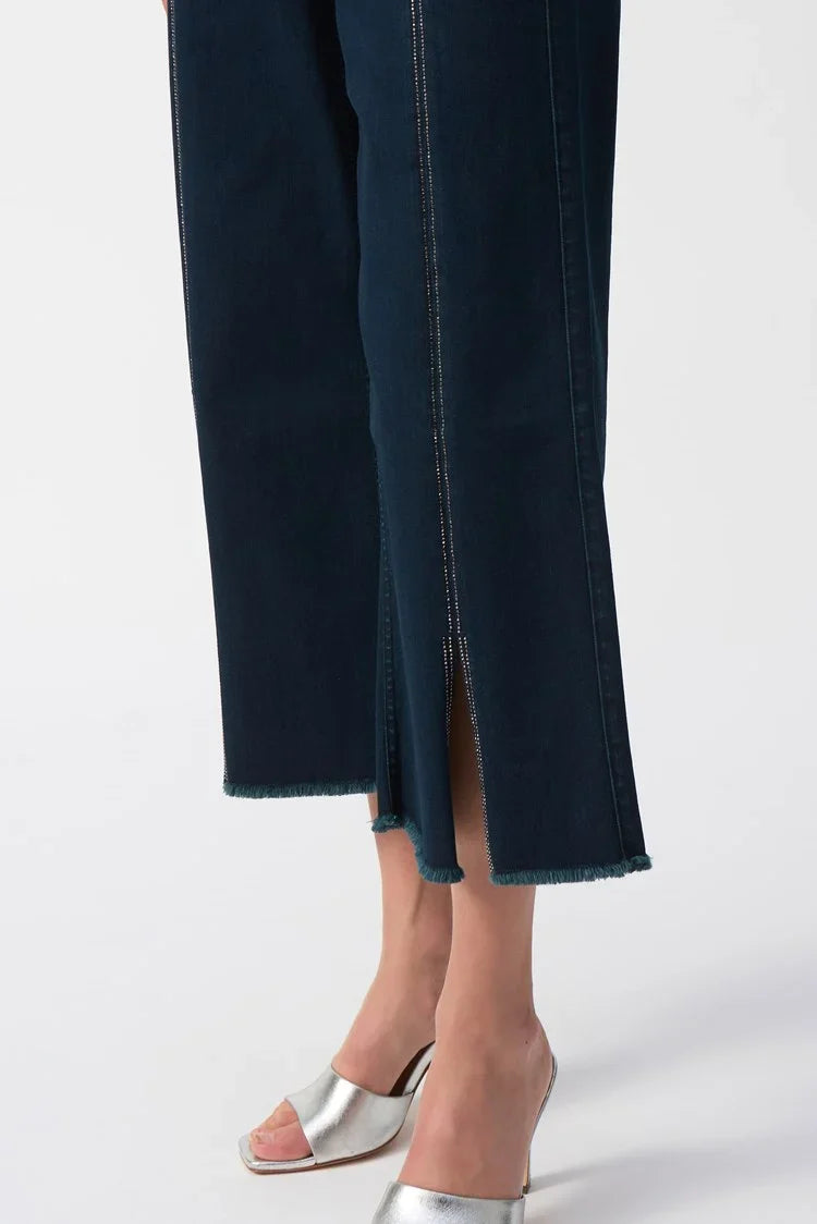 Joseph Ribkoff Embellished Seam Culotte Jeans - Style 241903c