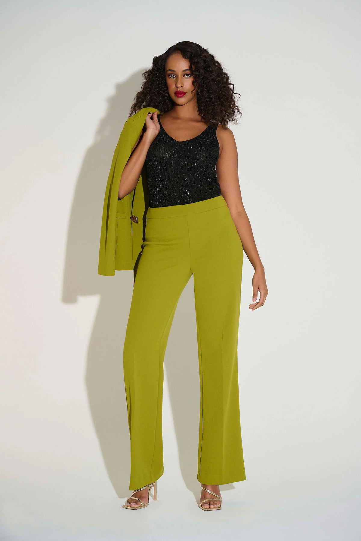 Joseph Ribkoff Metallic Ribbed V-Neck Camisole - Style 252915
