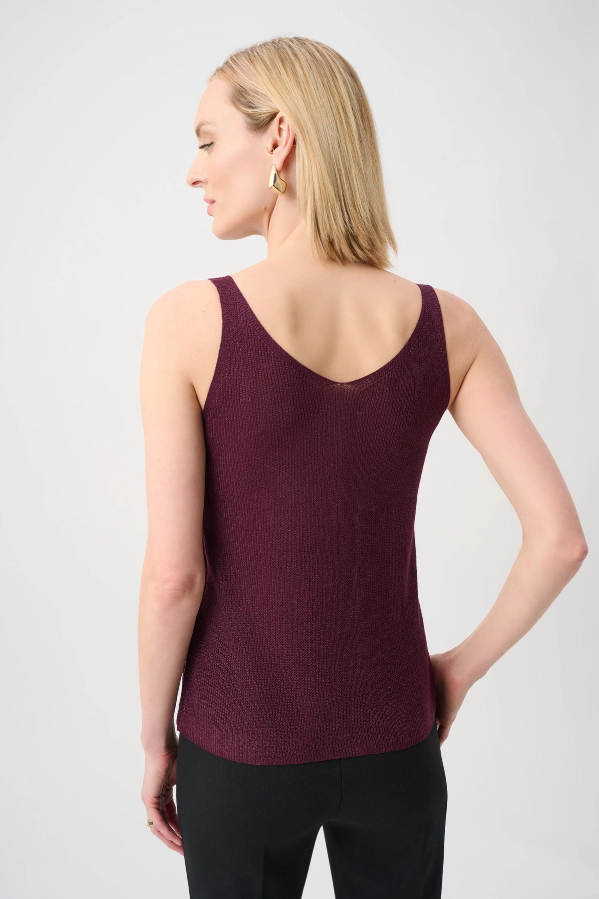 Joseph Ribkoff Metallic Ribbed V-Neck Camisole - Style 252915f