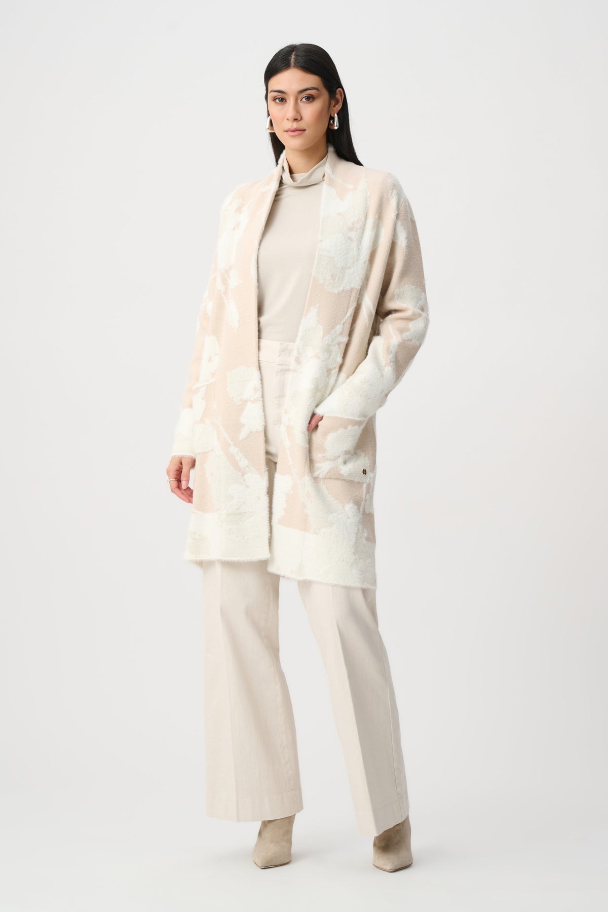 Joseph Ribkoff Abstract Print Feather Cardigan - Style 253956F