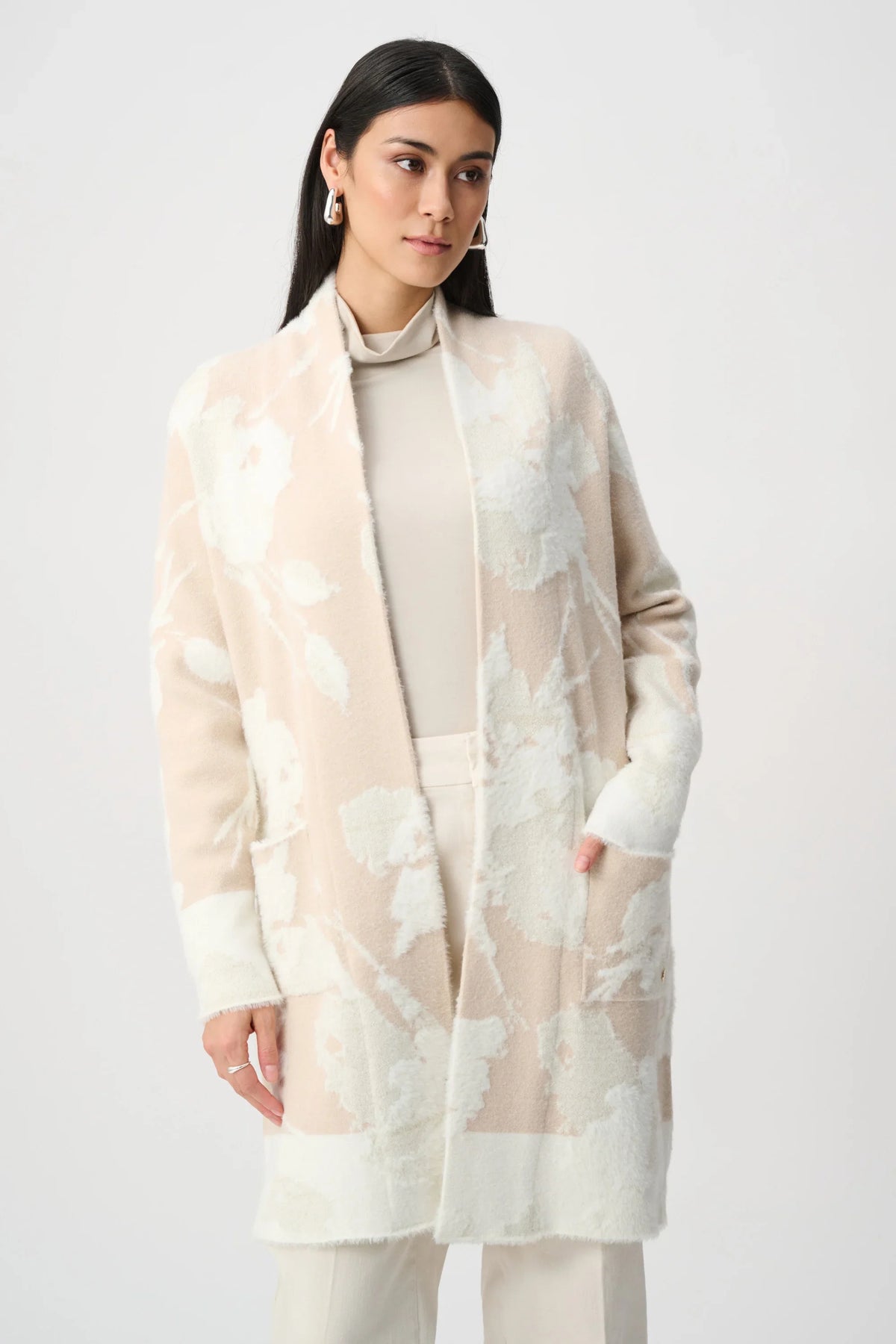 Joseph Ribkoff Abstract Print Feather Cardigan - Style 253956F