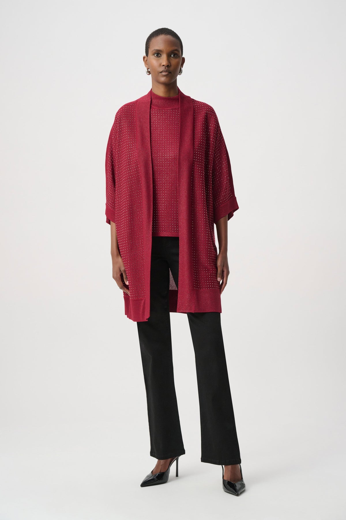 Joseph Ribkoff Longline Open-Front Knit Cover-Up - Style 254937F