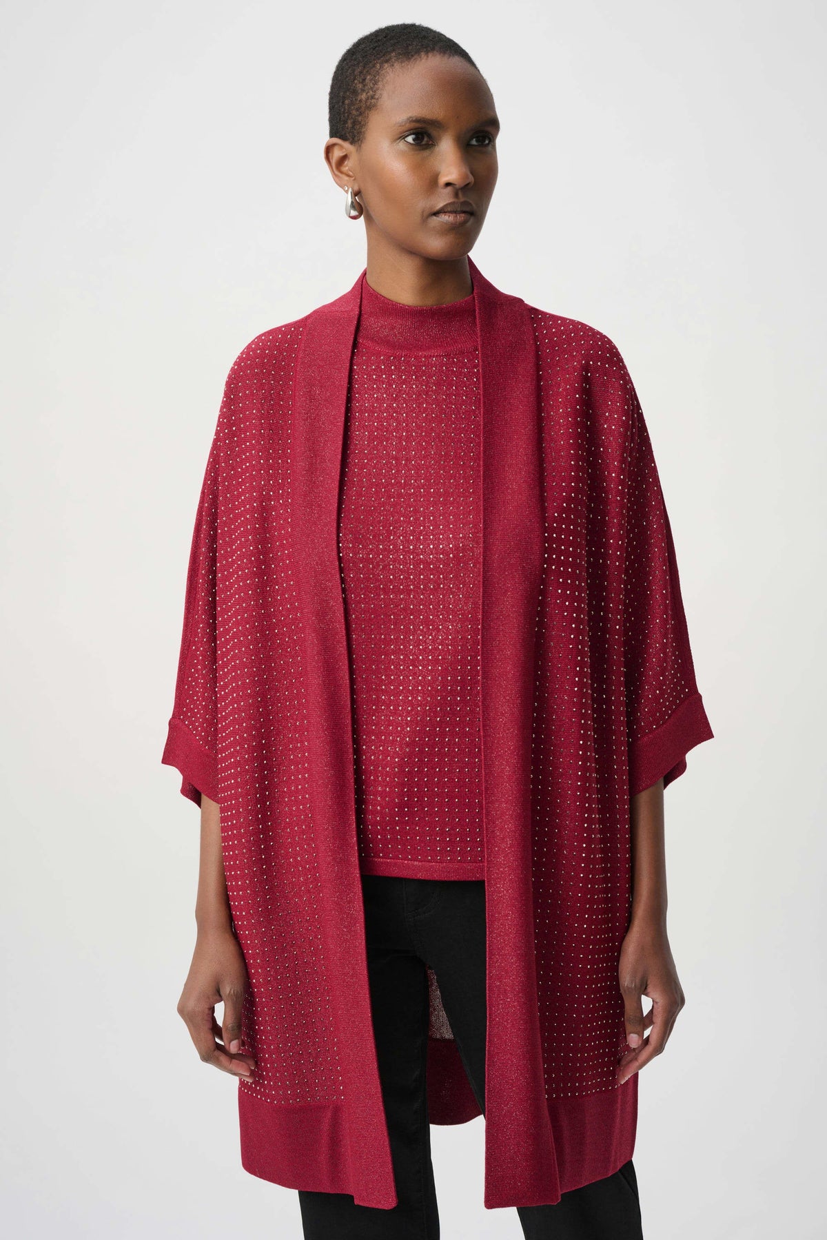 Joseph Ribkoff Longline Open-Front Knit Cover-Up - Style 254937F