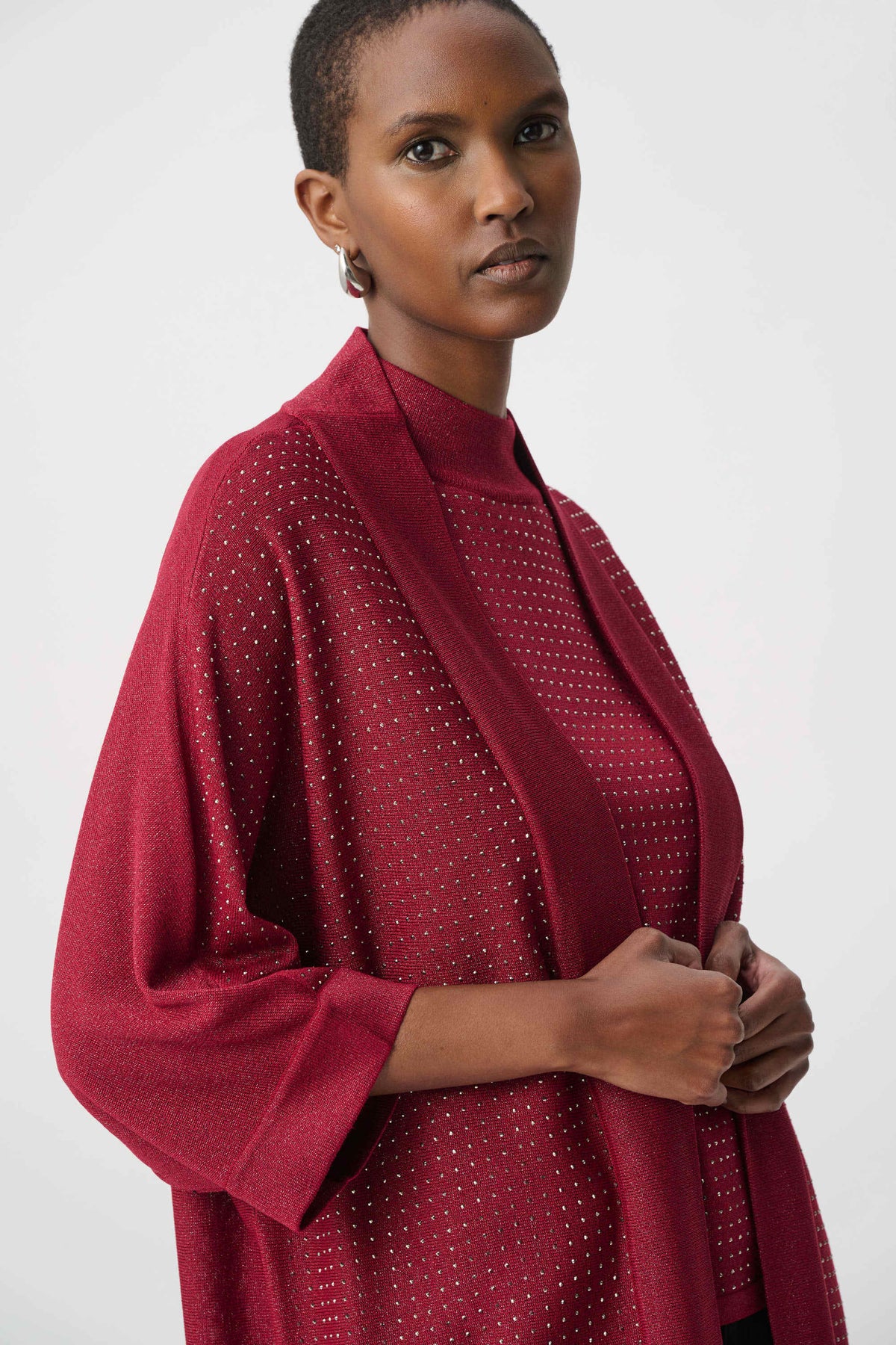 Joseph Ribkoff Longline Open-Front Knit Cover-Up - Style 254937F