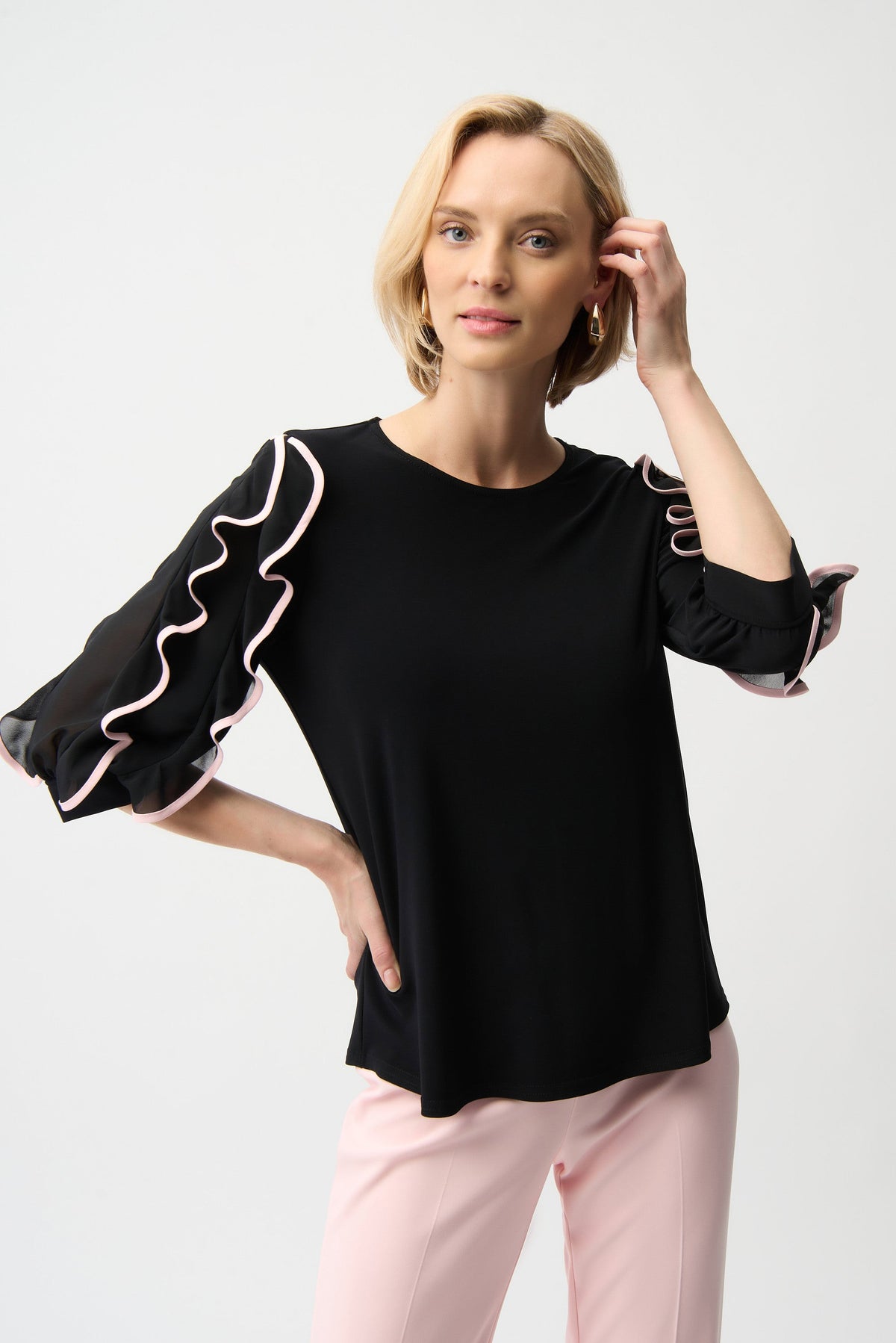 Joseph Ribkoff Chiffon Puff Sleeve Top - Style 261009