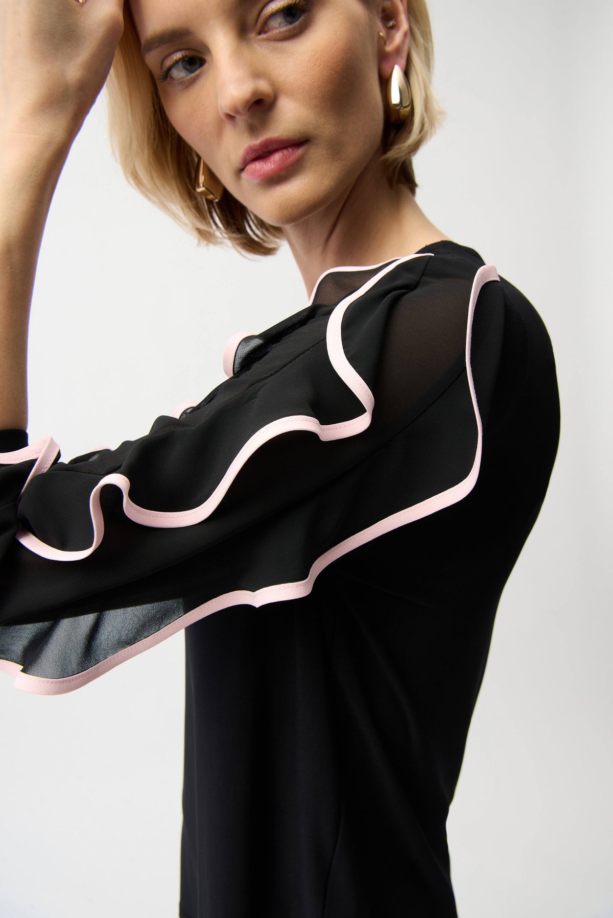 Joseph Ribkoff Chiffon Puff Sleeve Top - Style 261009