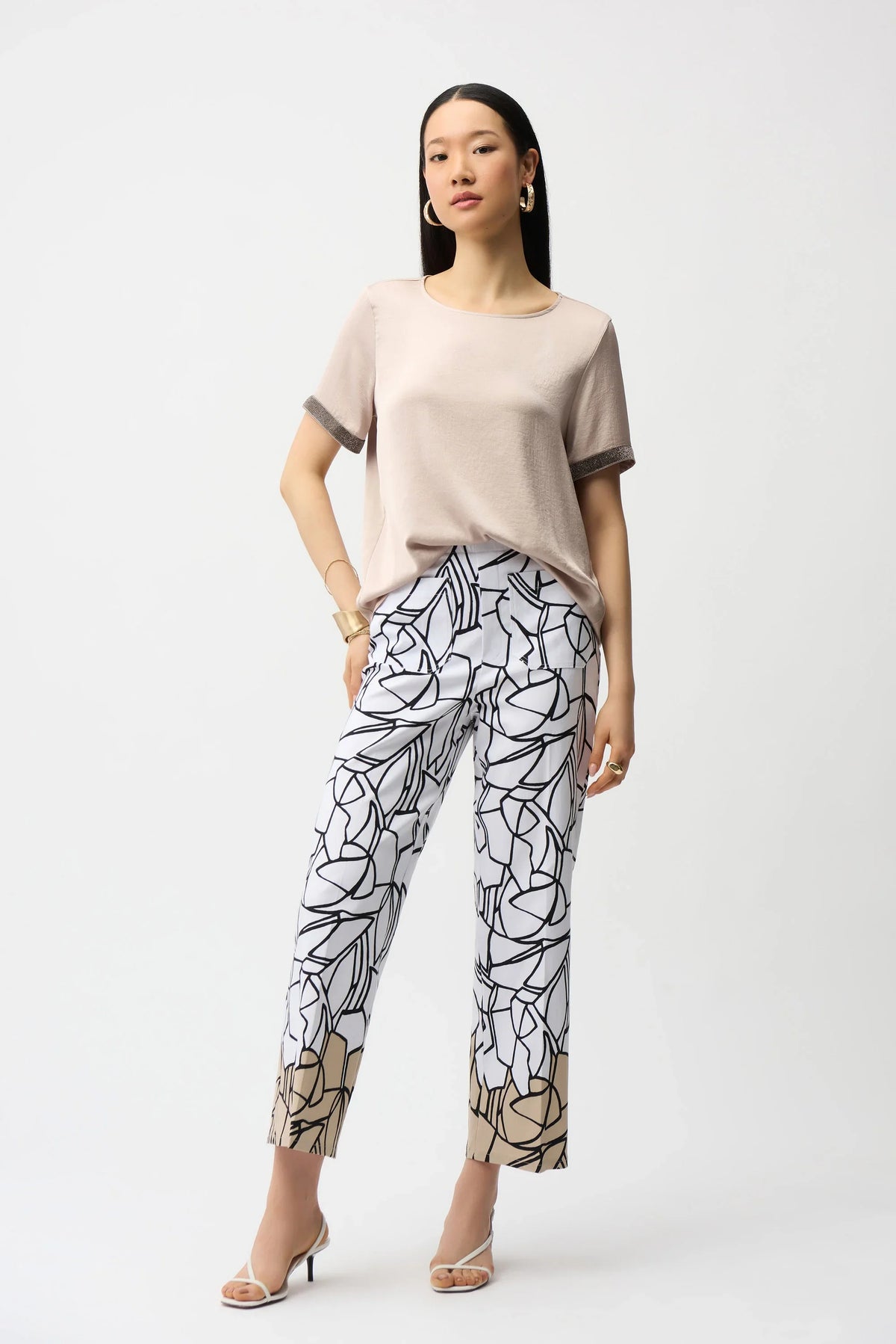Joseph Ribkoff Abstract Print Wide Leg Pants - Style 261026
