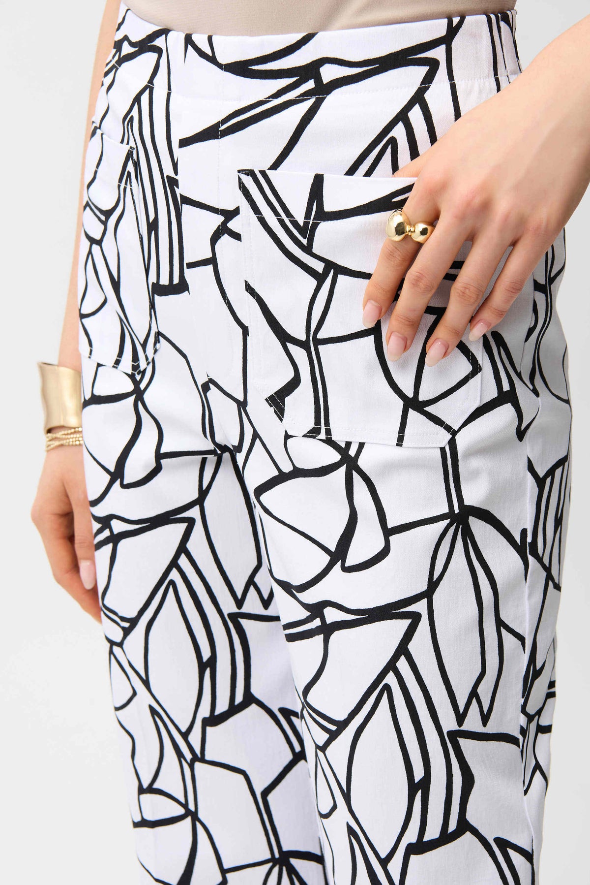 Joseph Ribkoff Abstract Print Wide Leg Pants - Style 261026