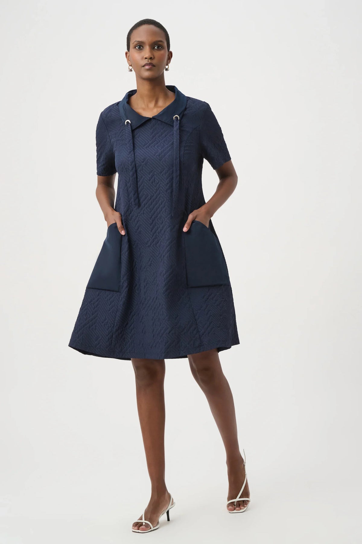 Joseph Ribkoff Jacquard Eyelet Shirt Dress - Style 261027