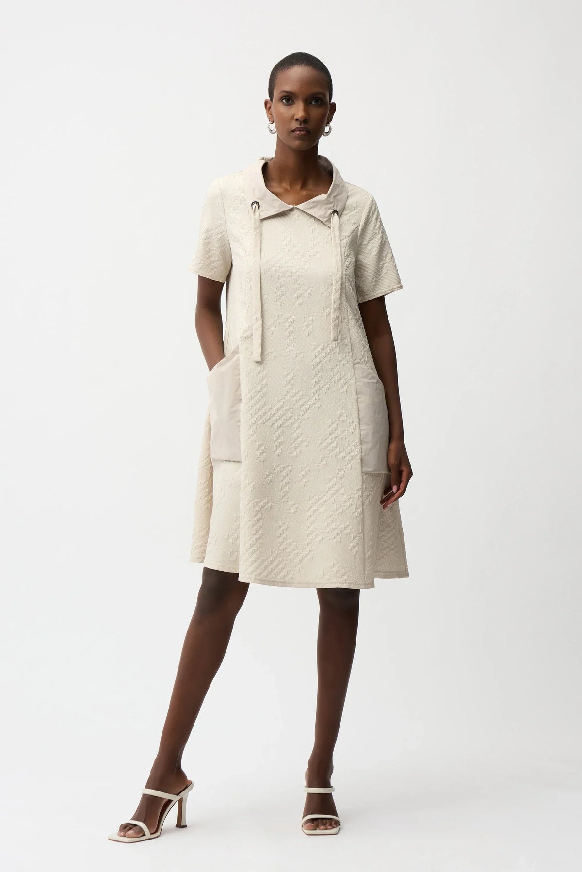 Joseph Ribkoff Jacquard Eyelet Shirt Dress - Style 261027b