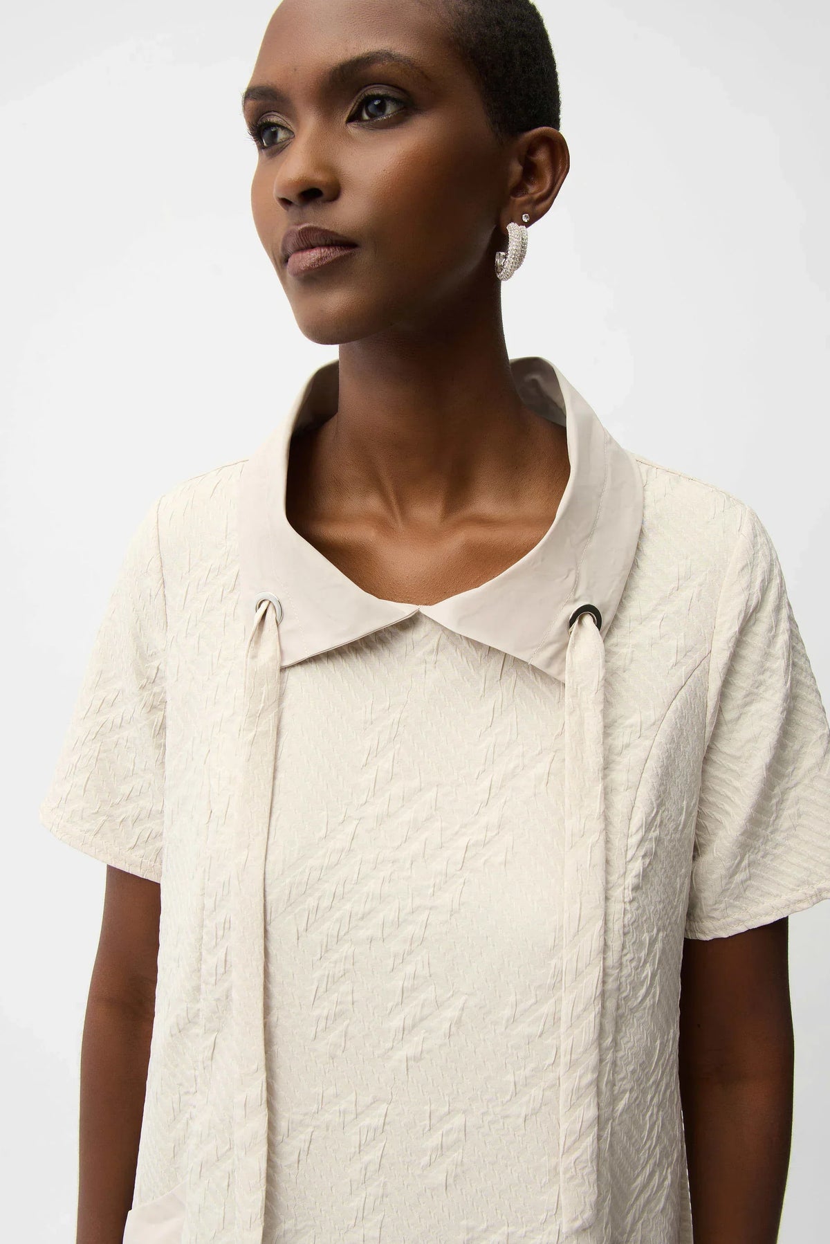 Joseph Ribkoff Jacquard Eyelet Shirt Dress - Style 261027b