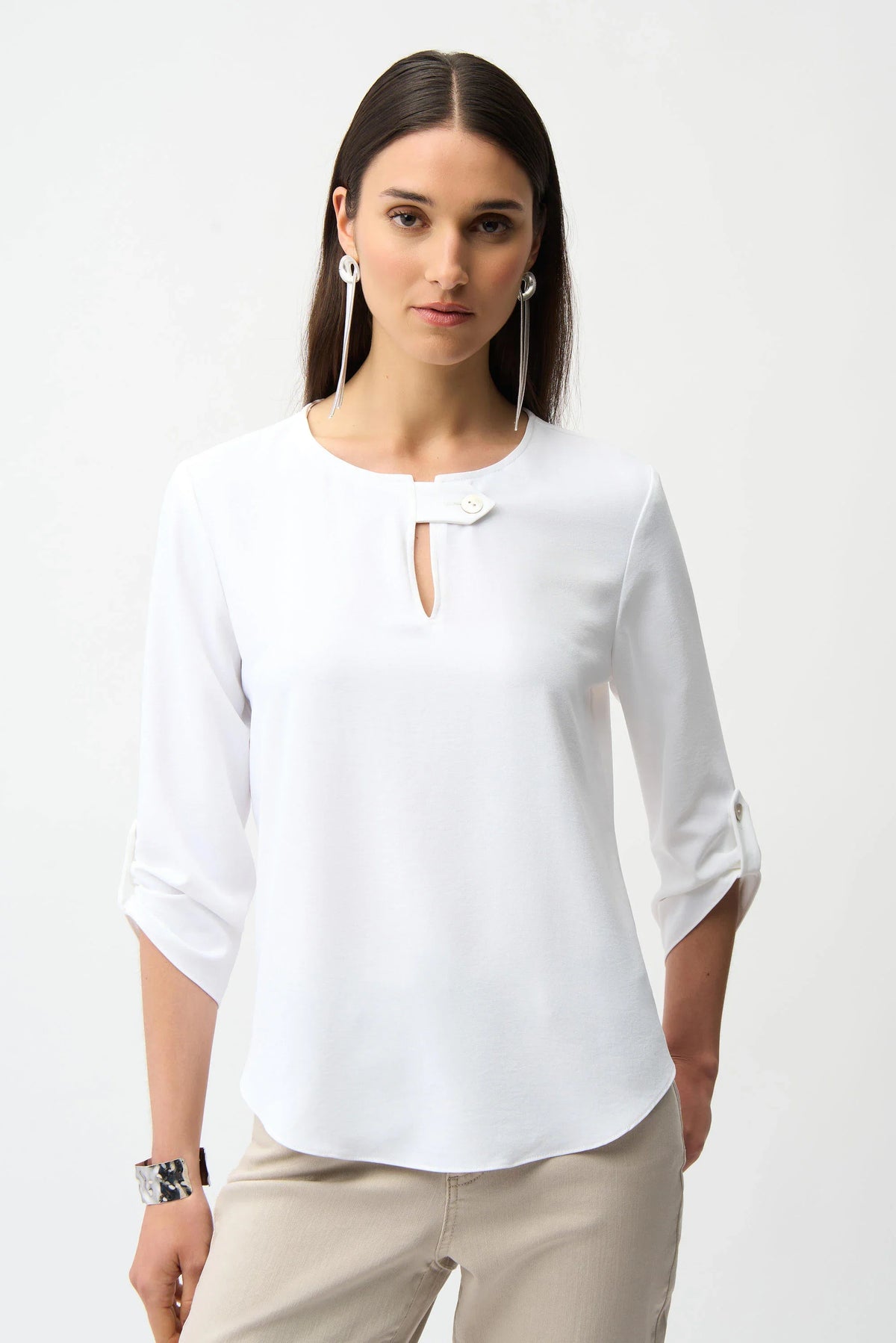 Joseph Ribkoff Keyhole Button Dolman Top - Style 261036
