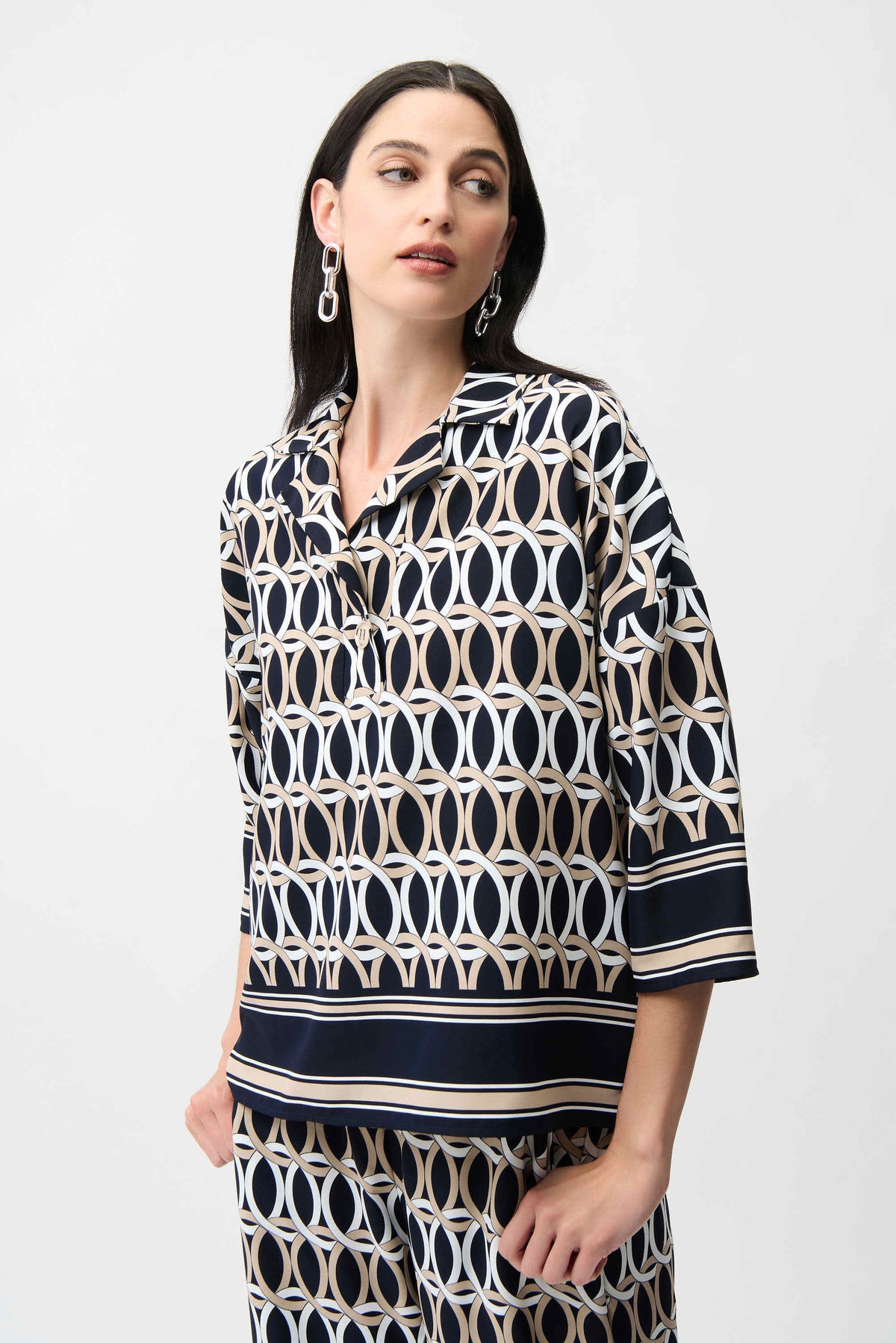 Joseph Ribkoff Chain Border Print Top - Style 261057