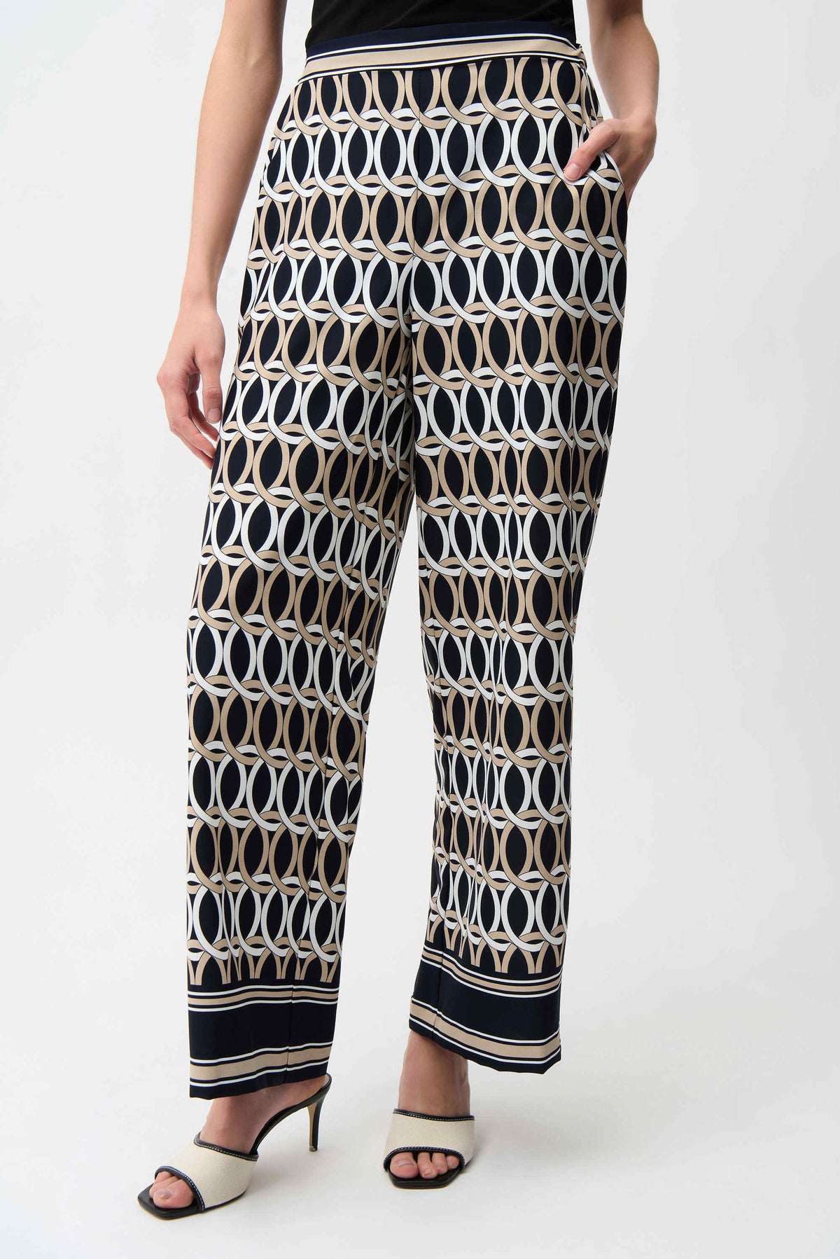 Joseph Ribkoff Chain Border Print Pants - Style 261058