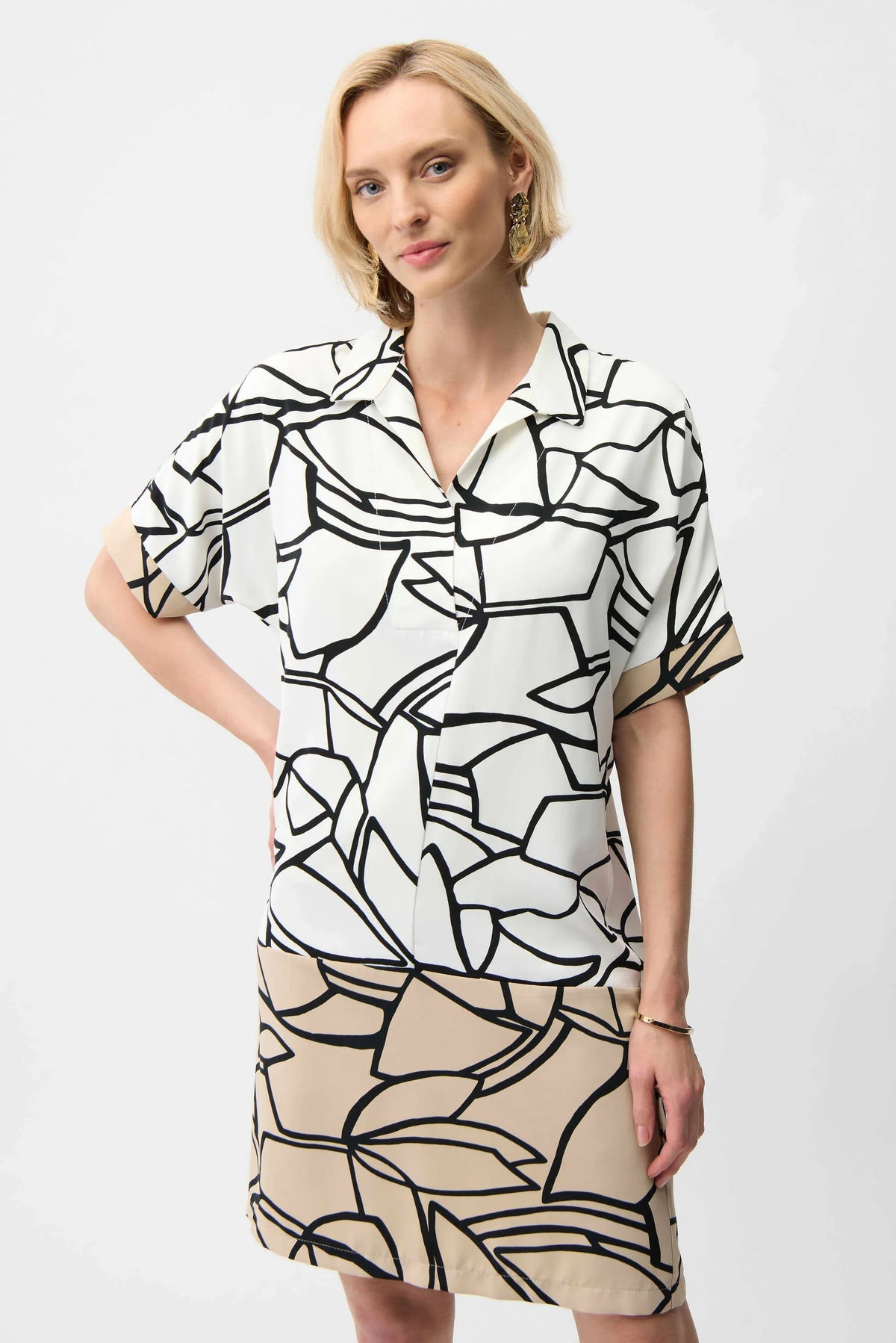 Joseph Ribkoff Abstract Print Dolman Dress - Style 261087