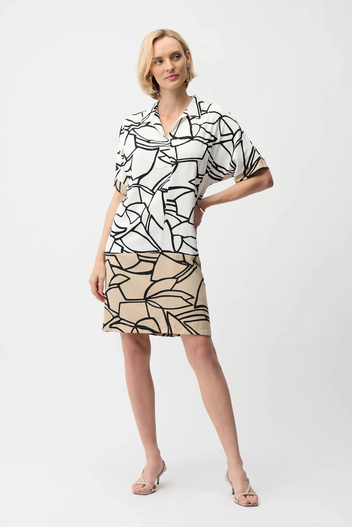 Joseph Ribkoff Abstract Print Dolman Dress - Style 261087