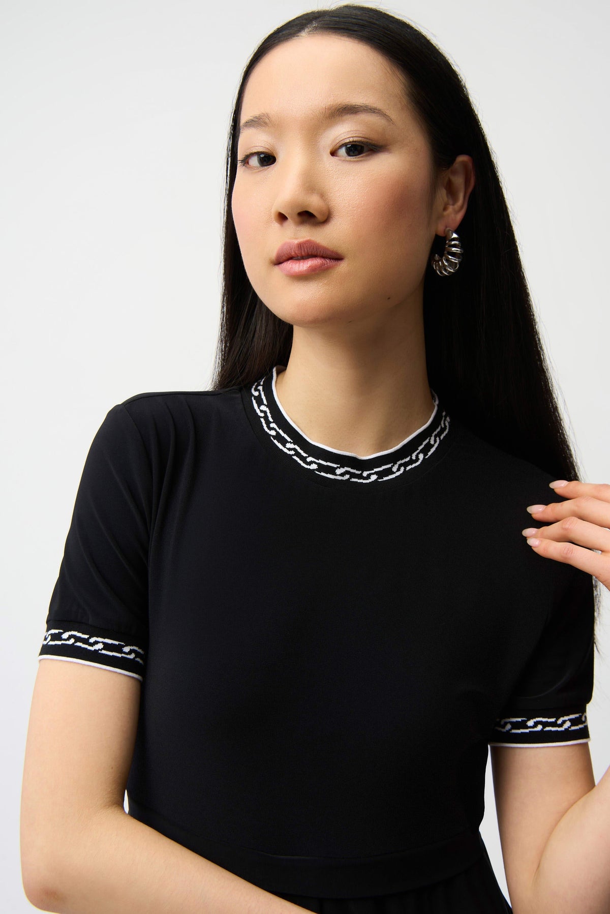 Joseph Ribkoff Ribbed Crew Button Dress - Style 261093