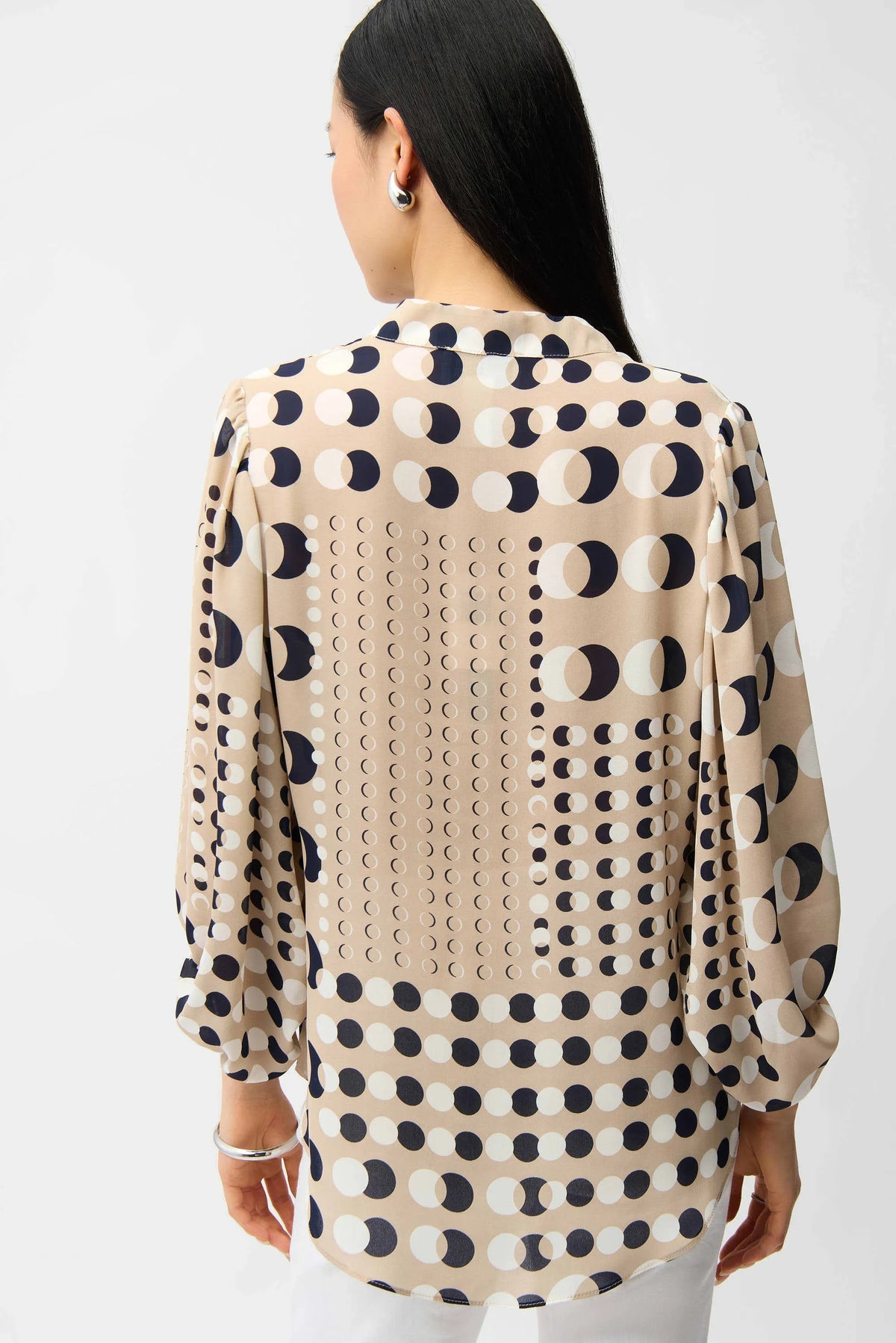 Joseph Ribkoff Dotted Georgette Puff Sleeve Tunic - Style 261099