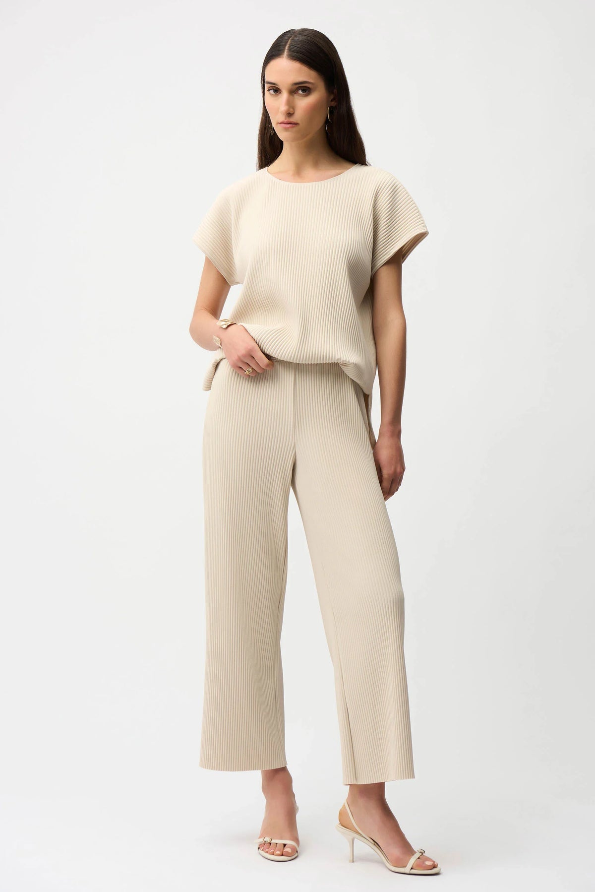 Joseph Ribkoff Pleated Wide Leg Scuba Pants - Style 261100