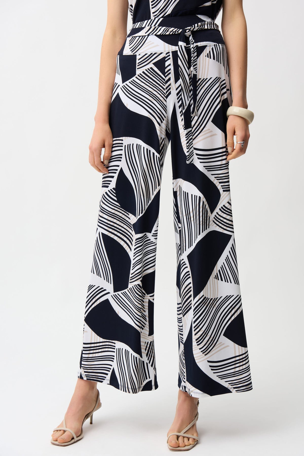 Joseph Ribkoff Abstract Metallic Slim Pants - Style 261139