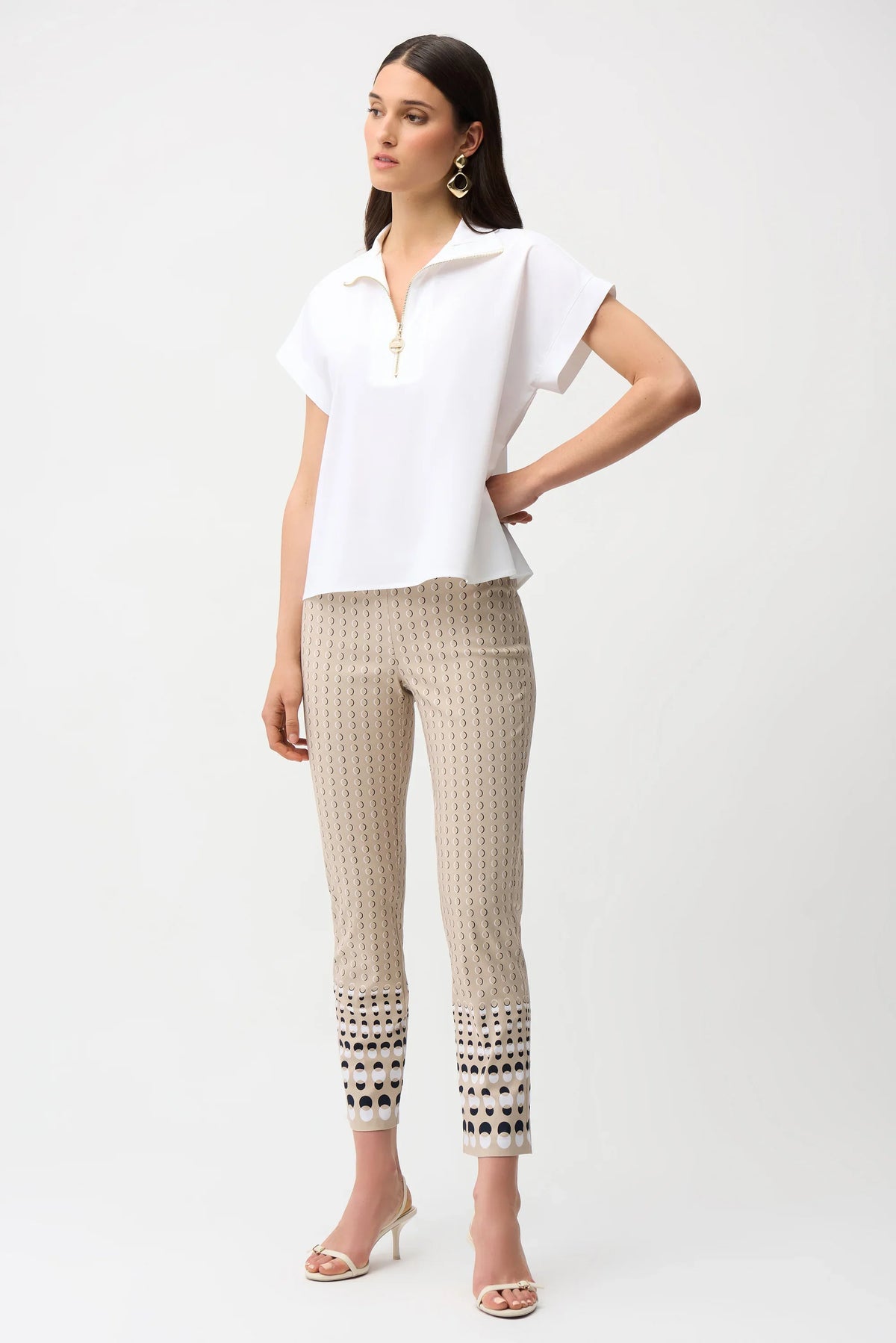 Joseph Ribkoff Zip Collar Structured Top - Style 261140