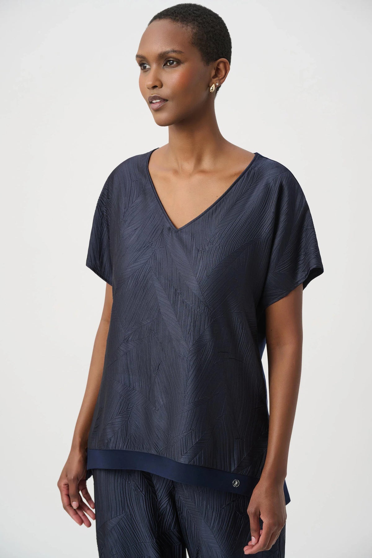Joseph Ribkoff Pleated Satin Boxy Top - Style 261160