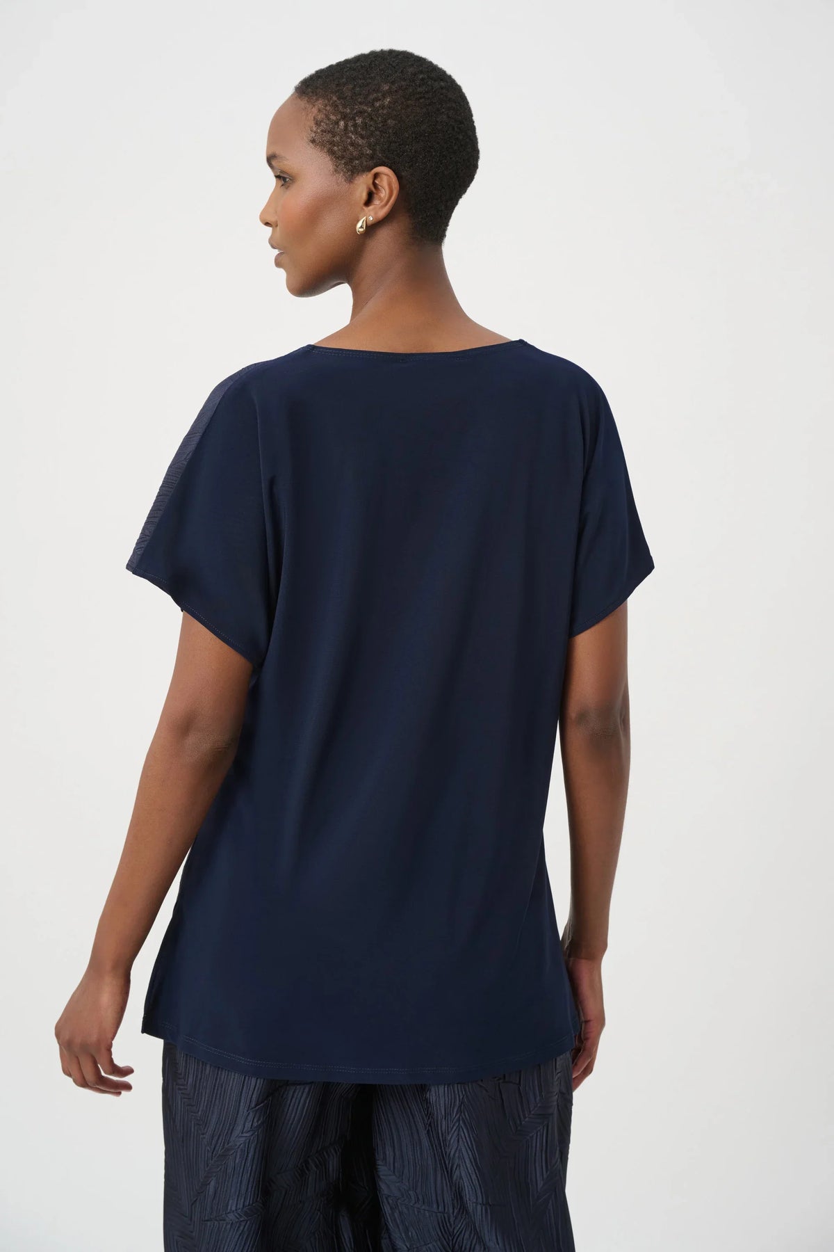 Joseph Ribkoff Pleated Satin Boxy Top - Style 261160
