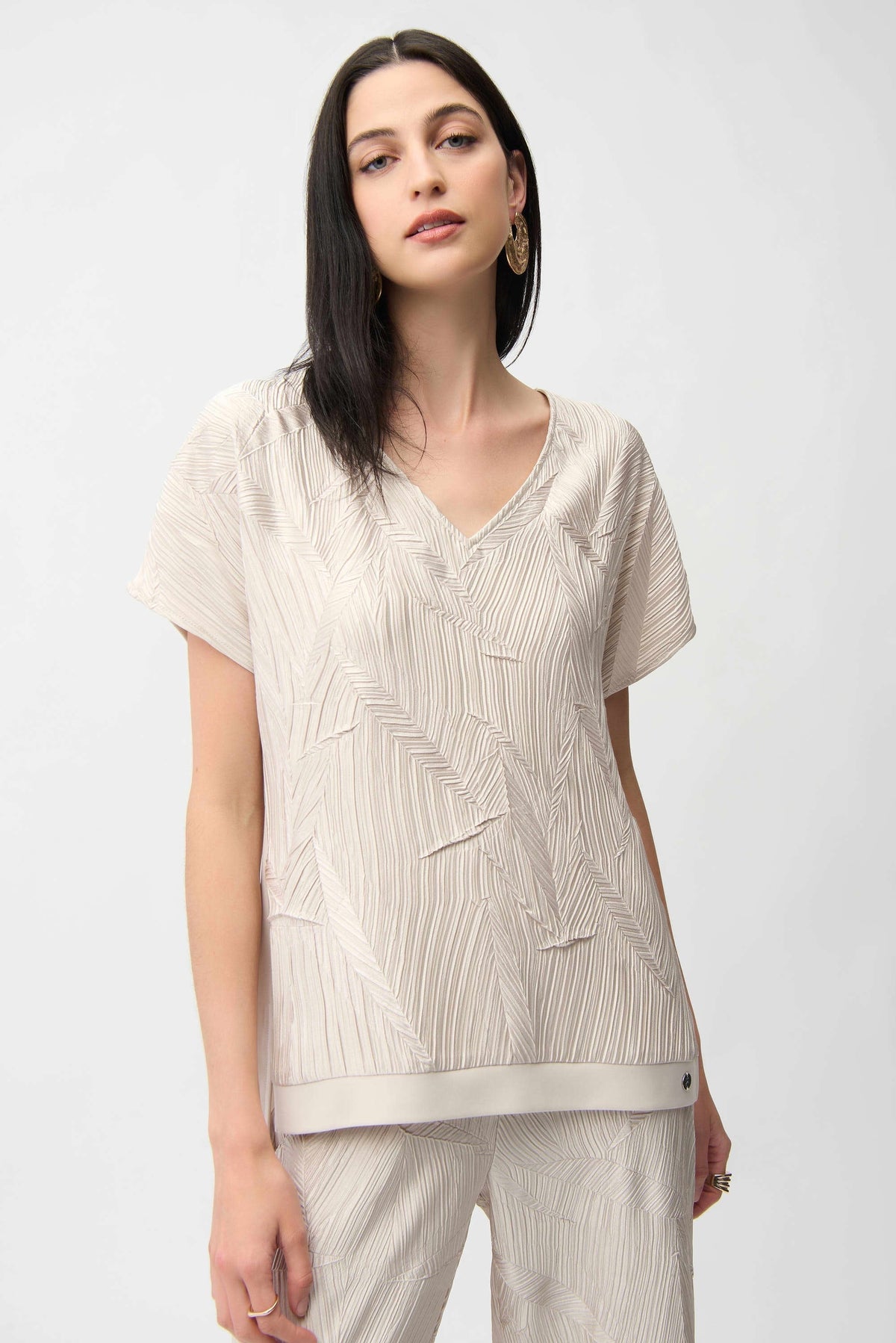 Joseph Ribkoff Pleated Satin Boxy Top - Style 261160M