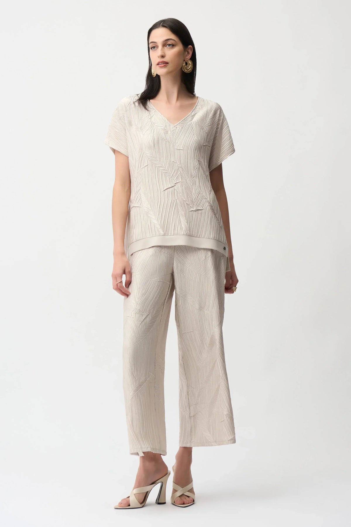 Joseph Ribkoff Pleated Satin Boxy Top - Style 261160M