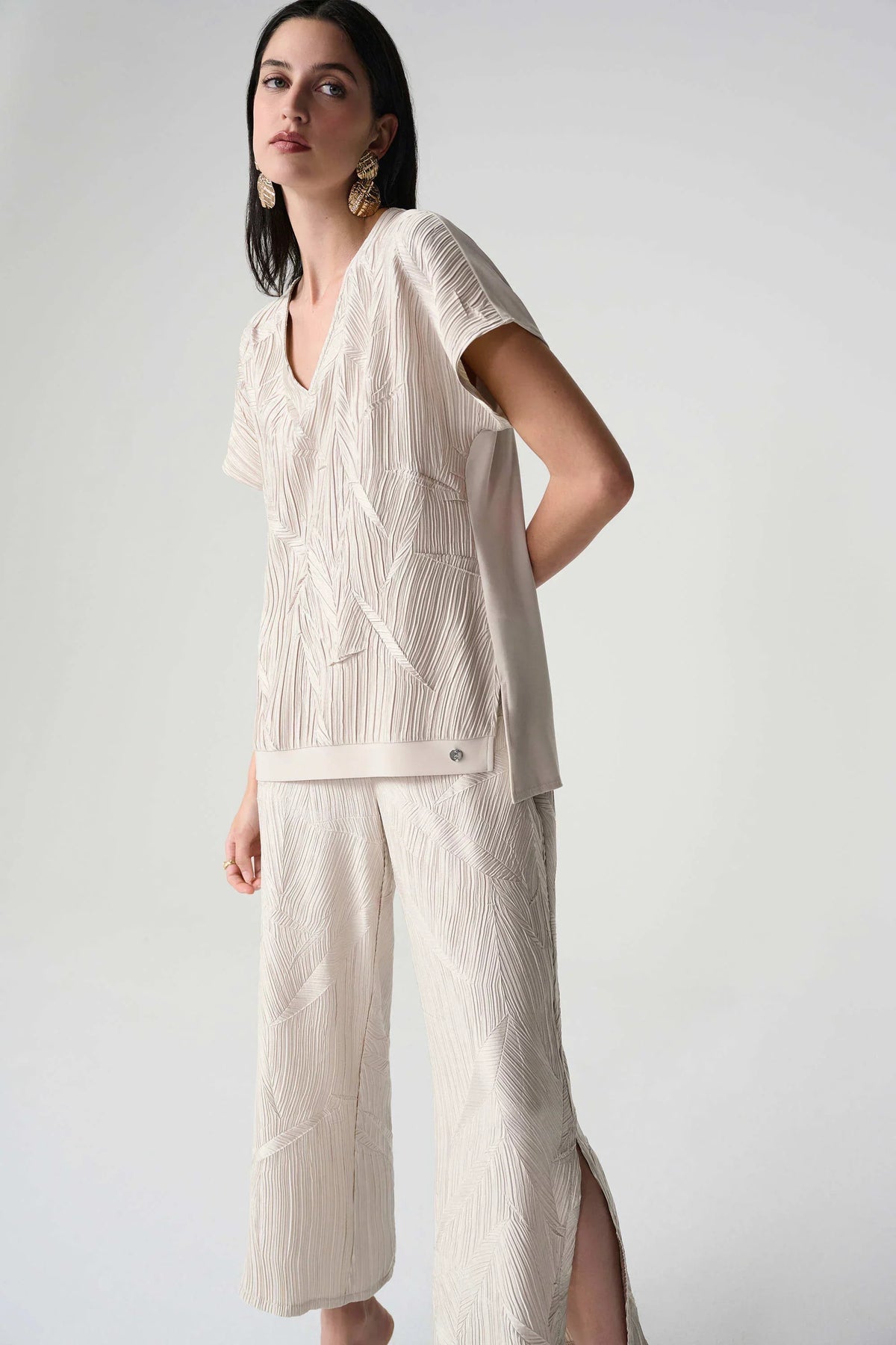 Joseph Ribkoff Pleated Satin Boxy Top - Style 261160M