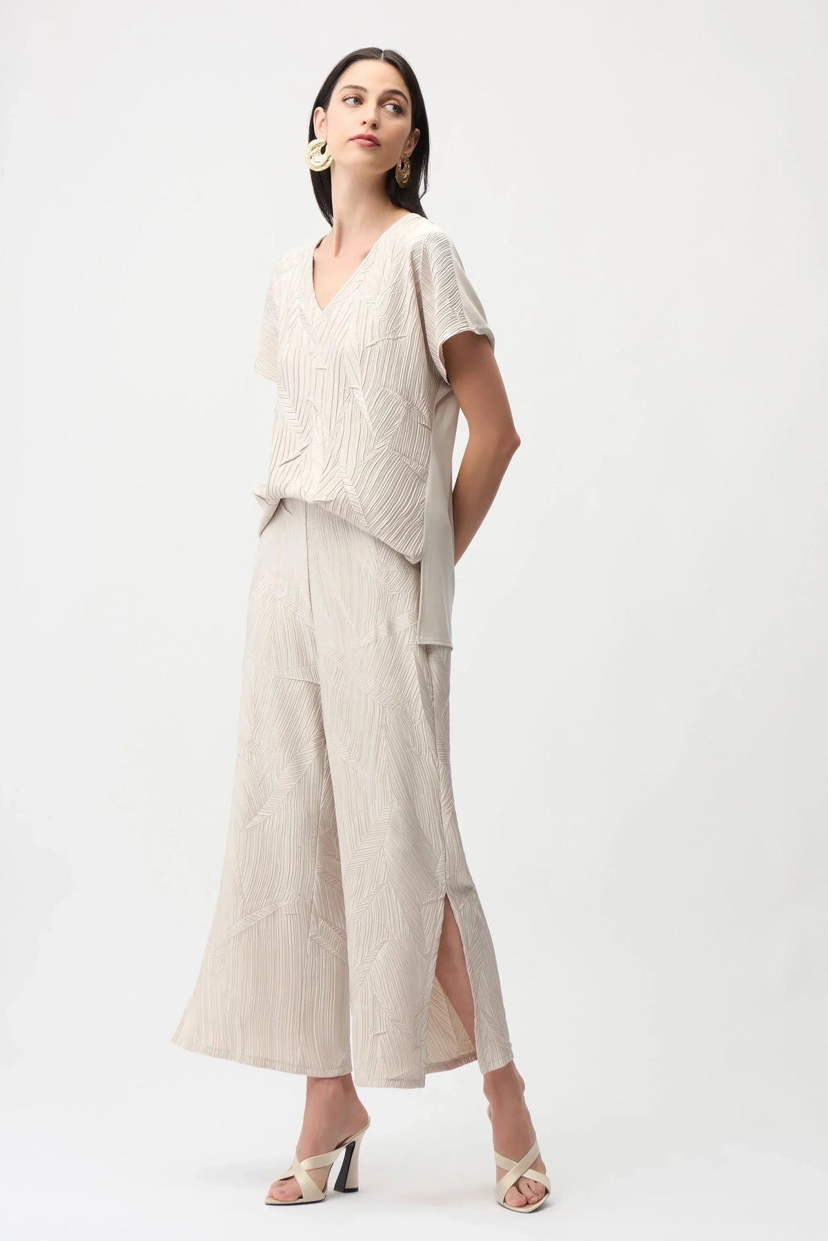 Joseph Ribkoff Satin Wide-Leg Culotte Pants - Style 261161M