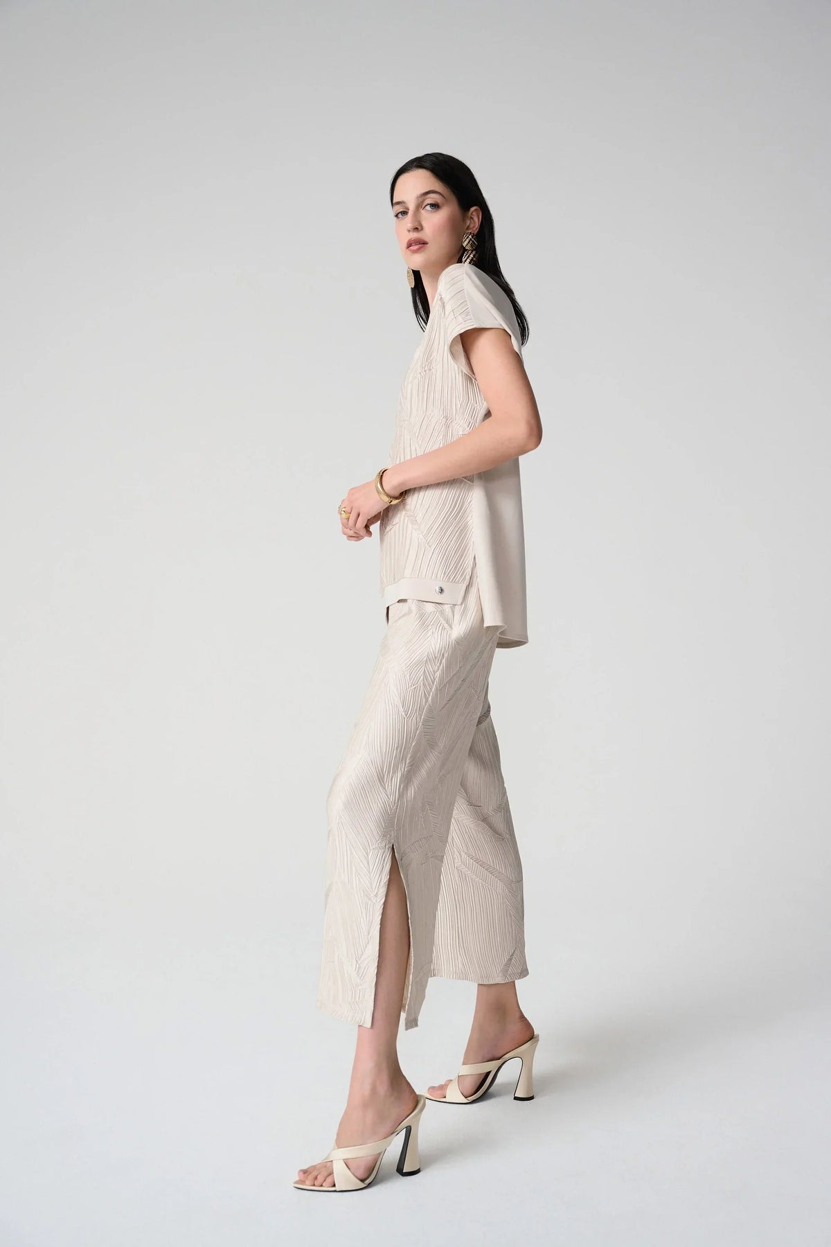 Joseph Ribkoff Satin Wide-Leg Culotte Pants - Style 261161M