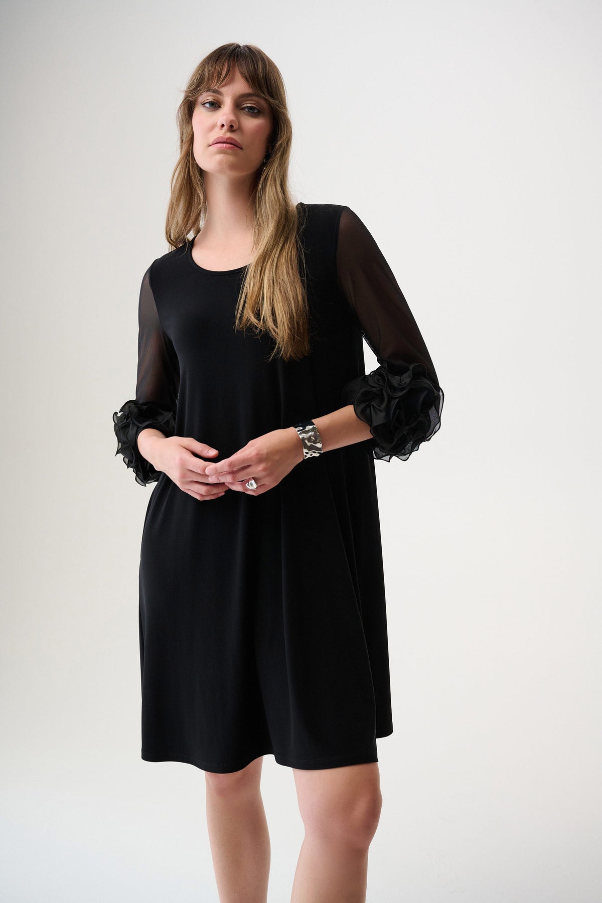 Joseph Ribkoff Ruffled Bell Sleeve Dress - Style 261212
