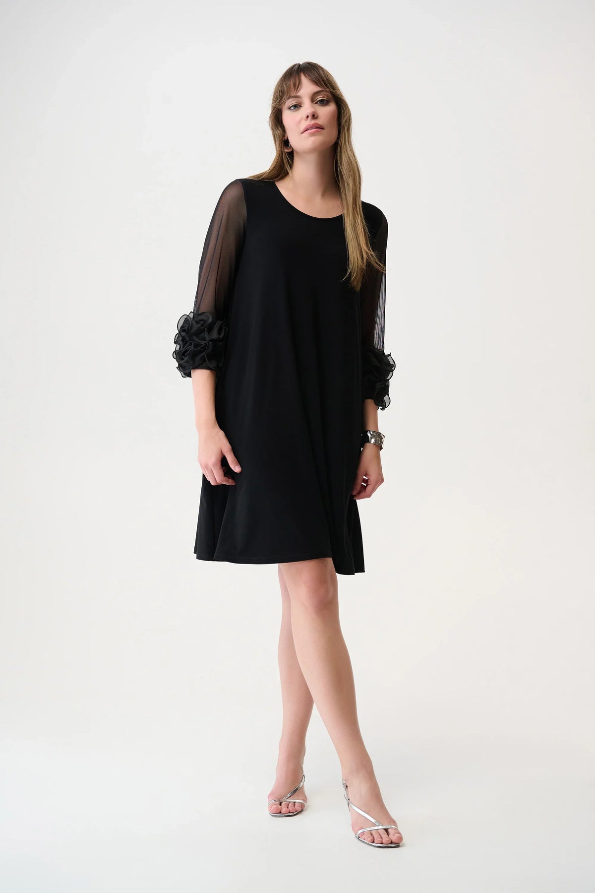 Joseph Ribkoff Ruffled Bell Sleeve Dress - Style 261212