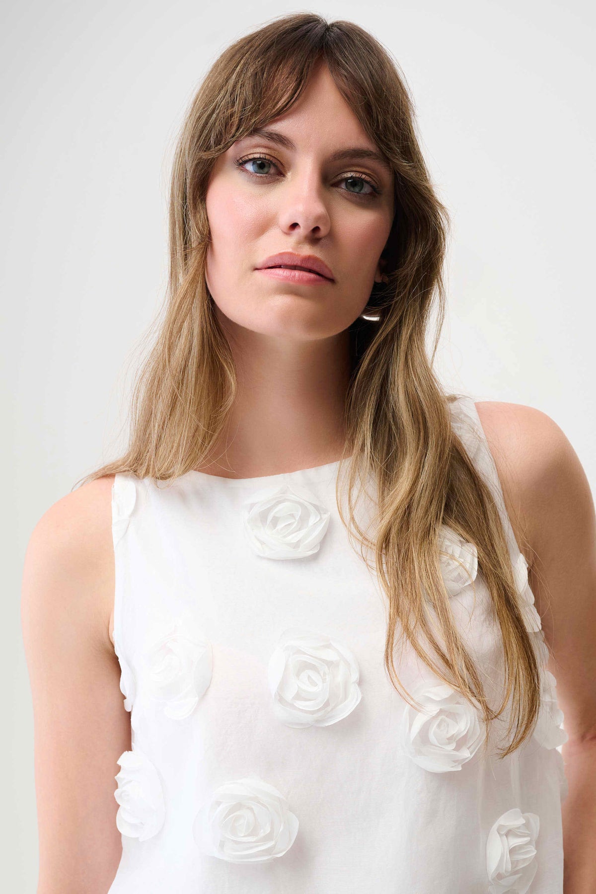 Joseph Ribkoff 3D Floral Boat Neck Top - Style 261220