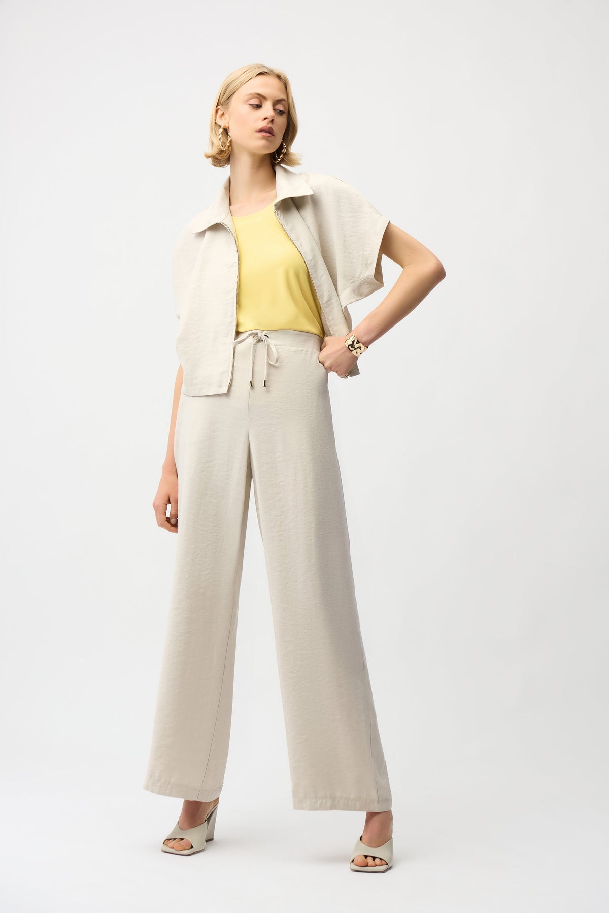Joseph Ribkoff Wide Leg Drawstring Pants - Style 261221