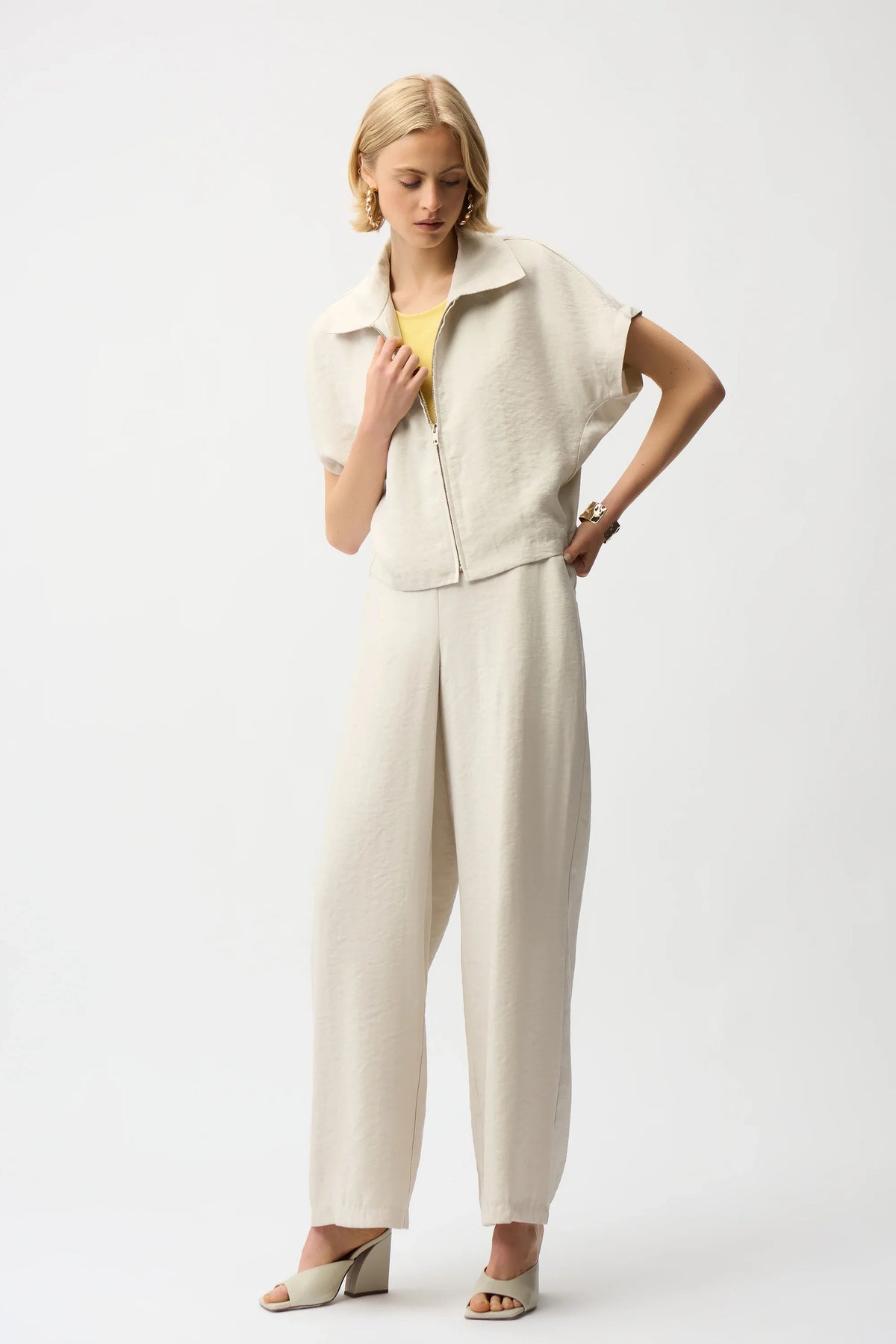 Joseph Ribkoff Textured Woven Zip Jacket - Style 261237