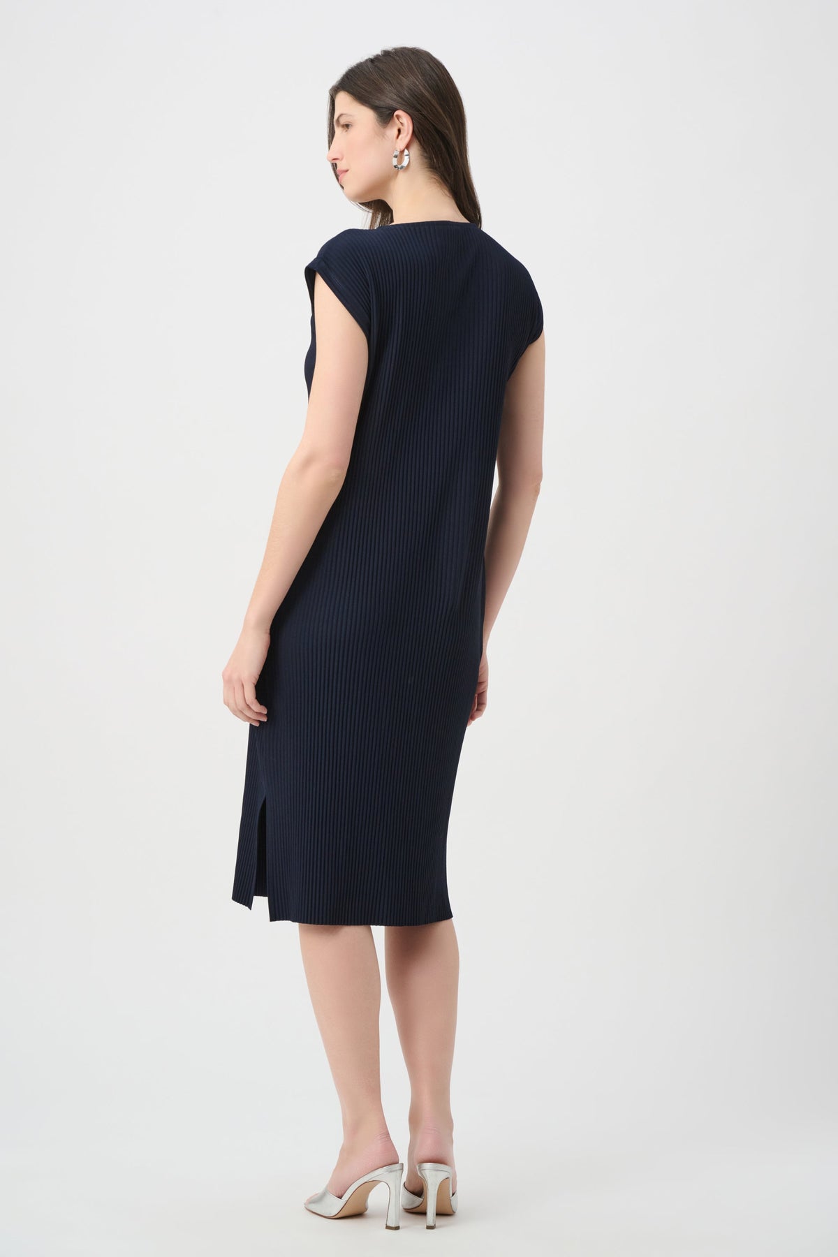Joseph Ribkoff Pleated Scuba V-Neck Dress - Style 261252