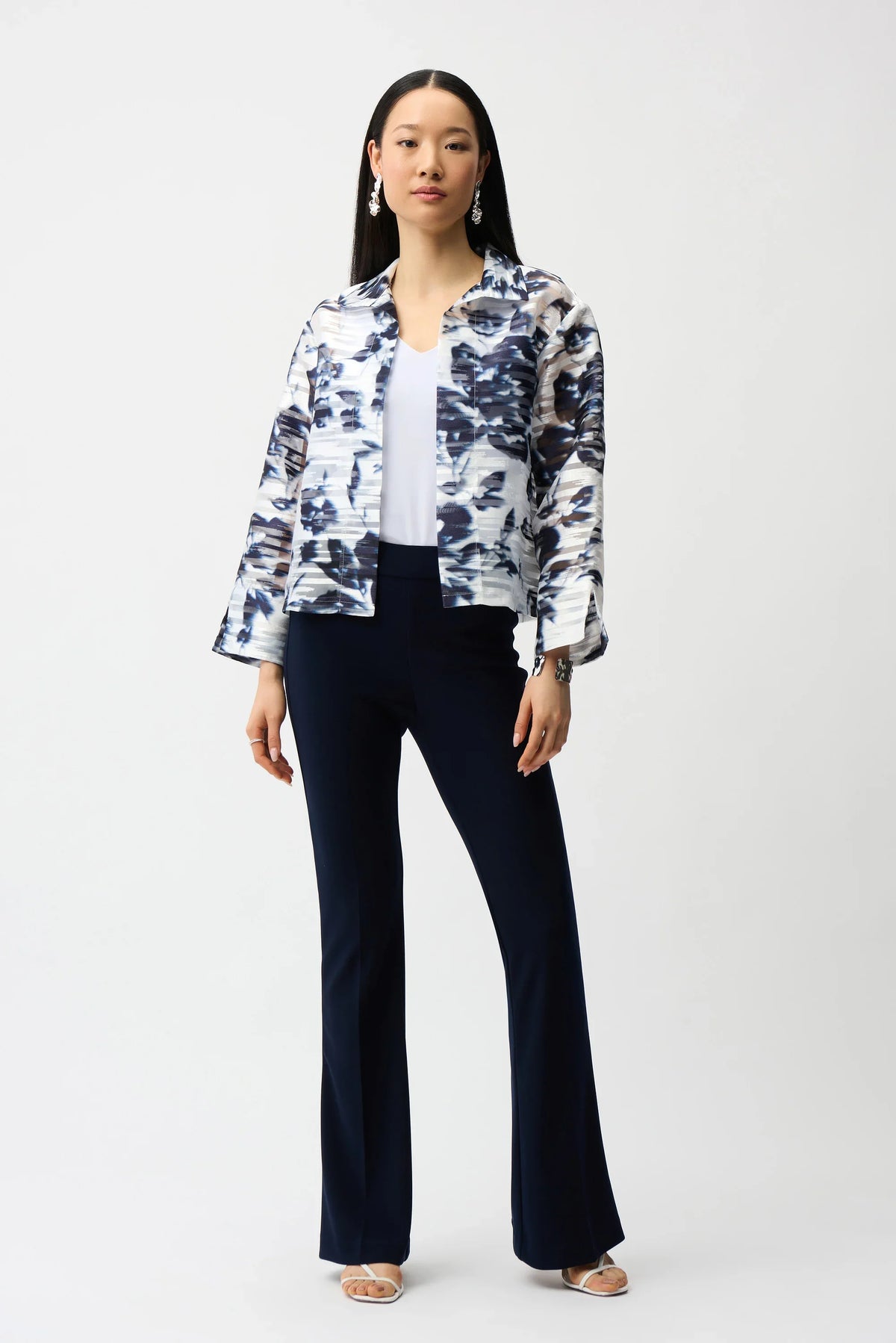 Joseph Ribkoff Floral Organza Trapeze Jacket - Style 261291