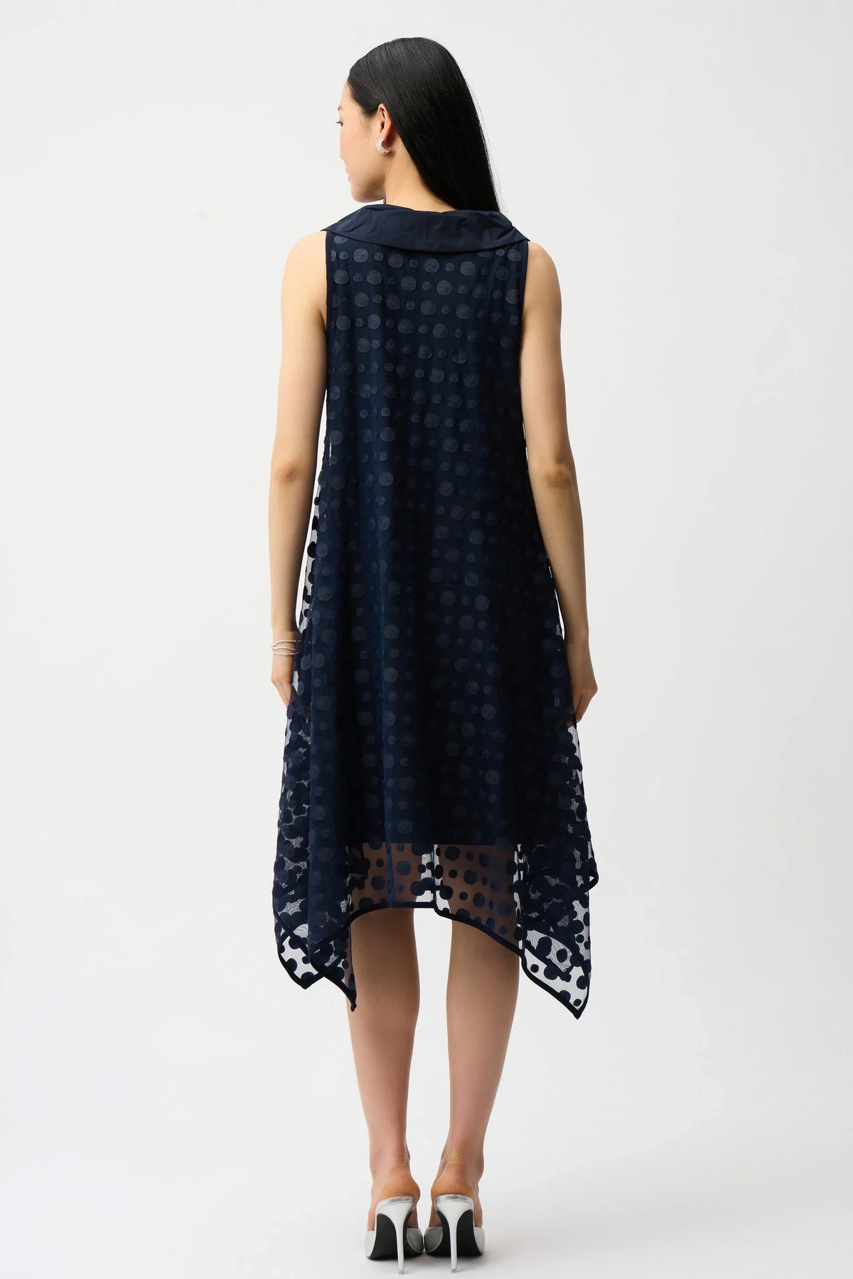 Joseph Ribkoff Dot Embroidered Cowl Dress - Style 261299