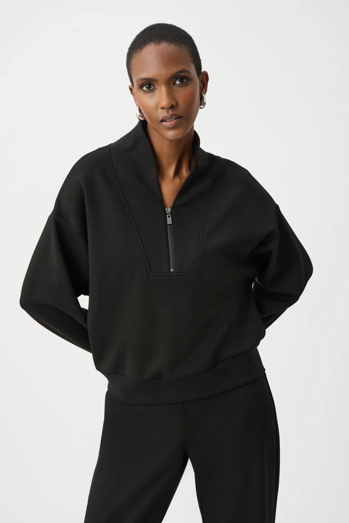Joseph Ribkoff High Collar Zip Sweatshirt - Style 261610