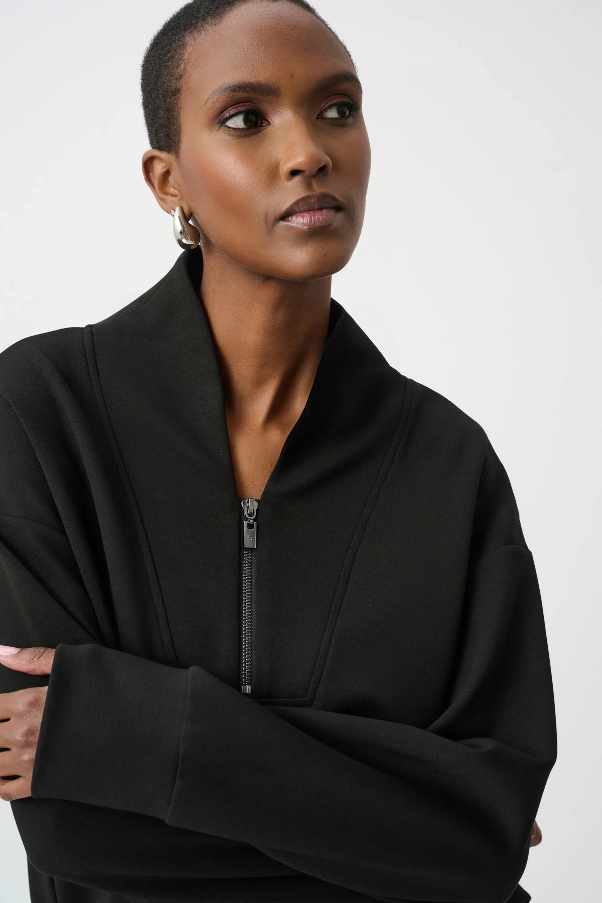 Joseph Ribkoff High Collar Zip Sweatshirt - Style 261610