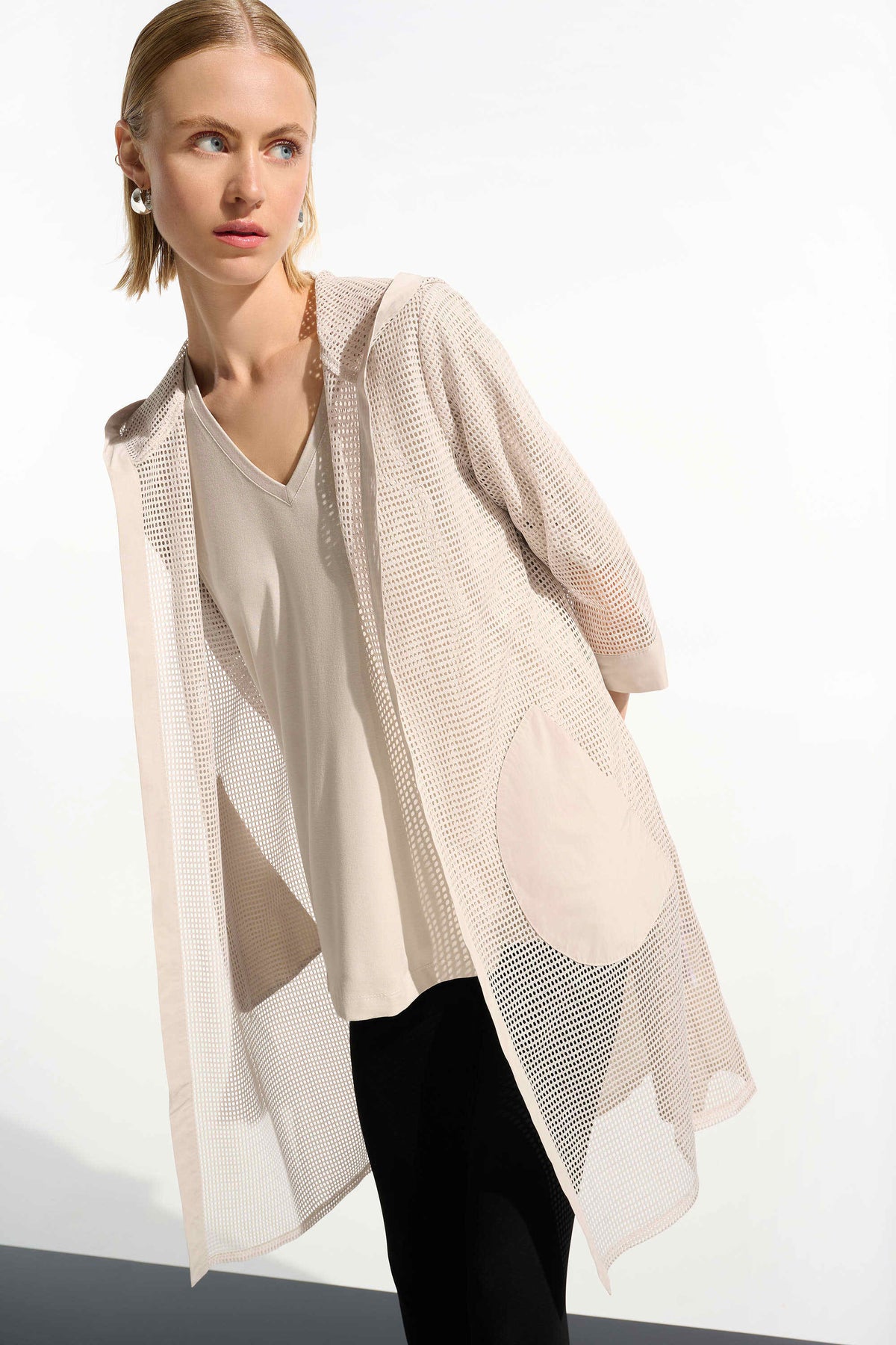 Joseph Ribkoff Memory Mesh Hooded Cover-Up - Style 261620