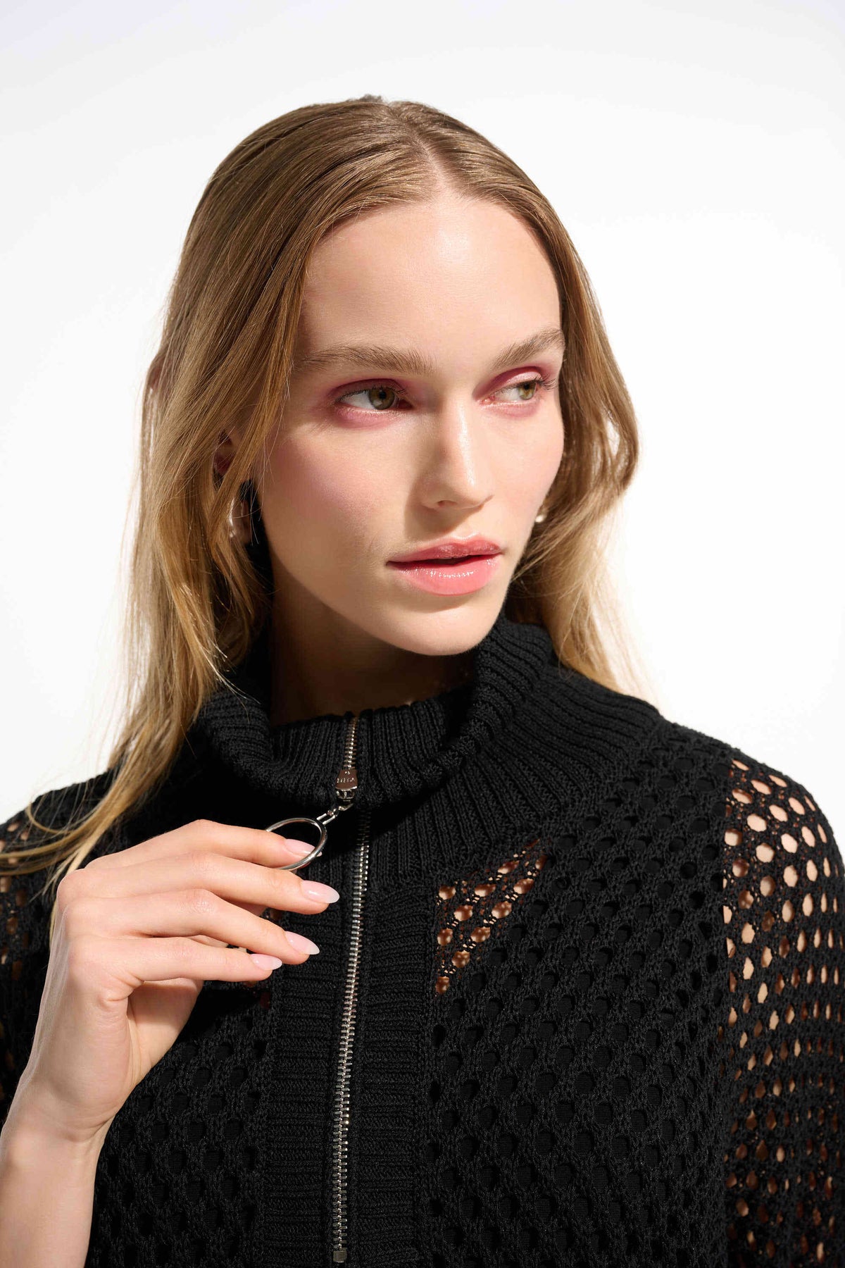 Joseph Ribkoff Zip Ribbed Boxy Sweater - Style 261634