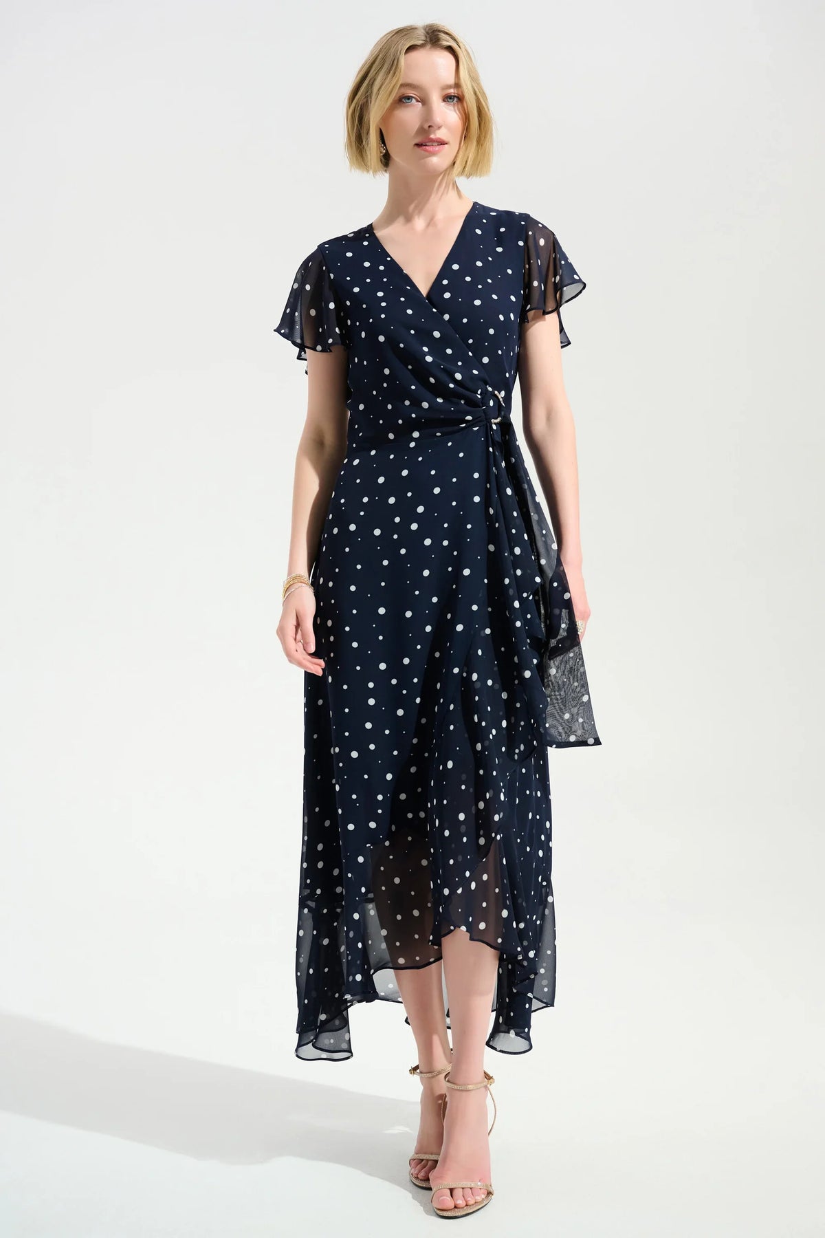 Joseph Ribkoff Chiffon Ruffle Wrap Dress - Style 261739