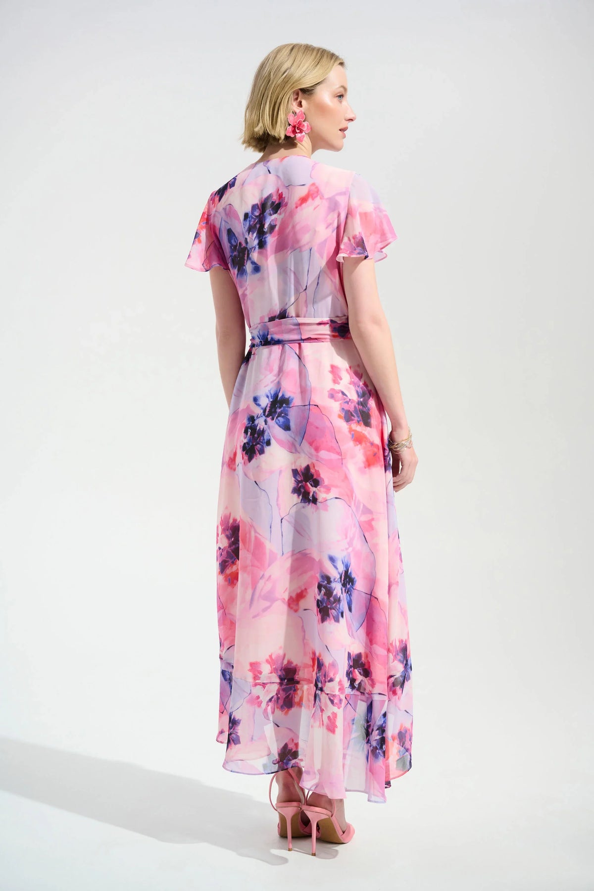Joseph Ribkoff Chiffon Ruffle Wrap Dress - Style 261739P
