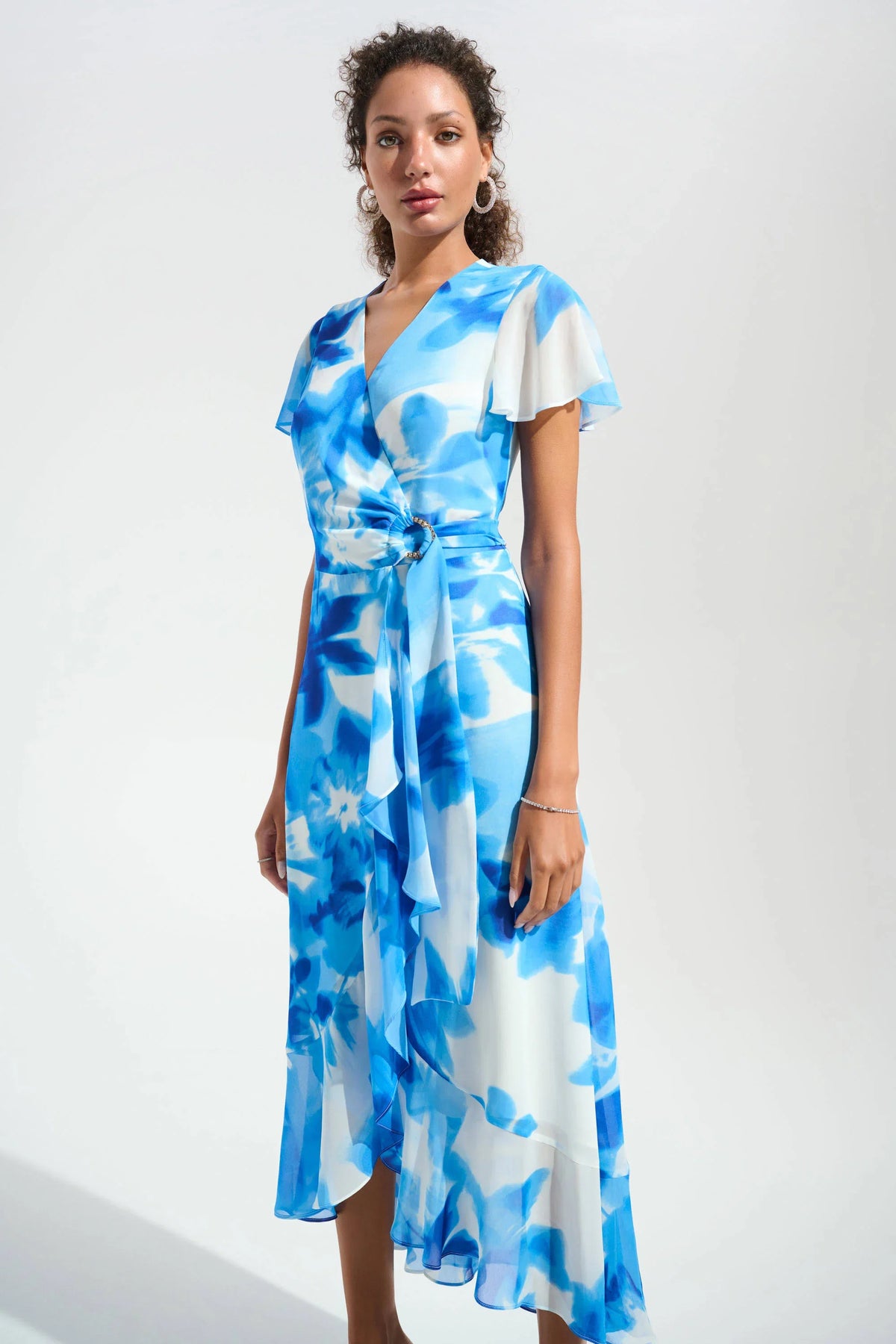 Joseph Ribkoff Chiffon Ruffle Wrap Dress - Style 261739B